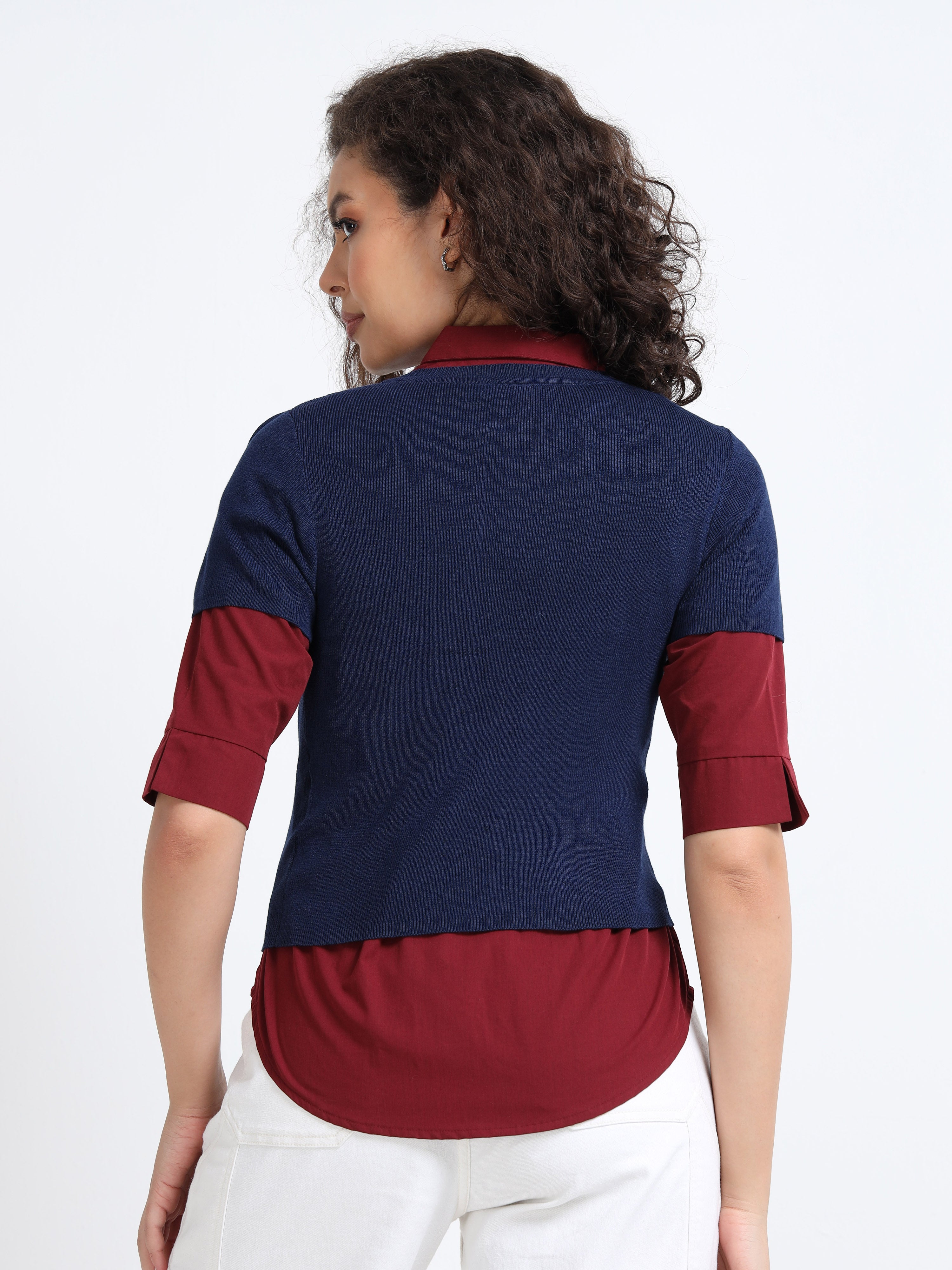 Women Navy Winter Top