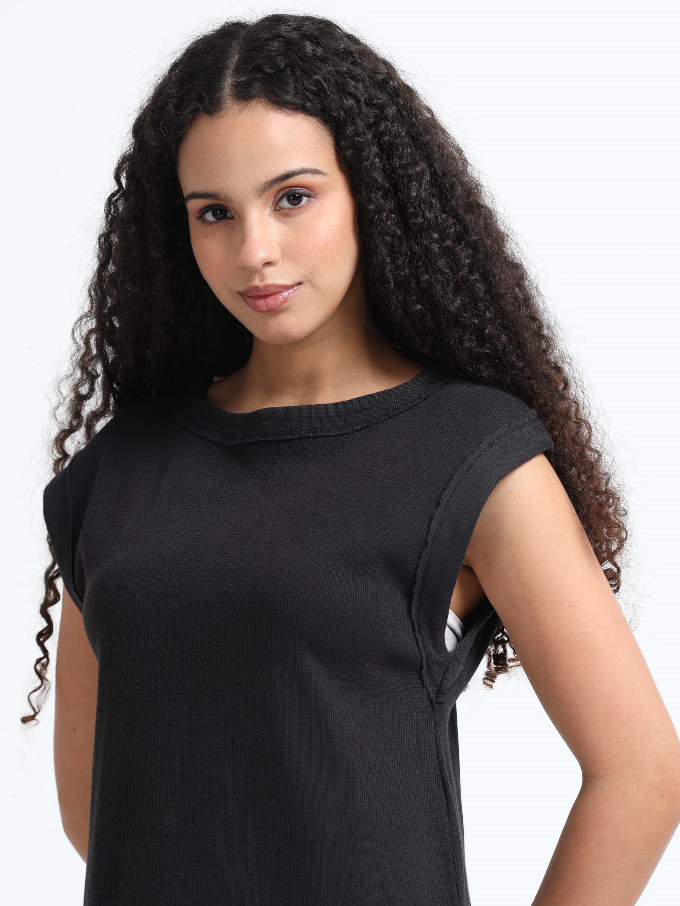 Women Black & White Peplum Dress