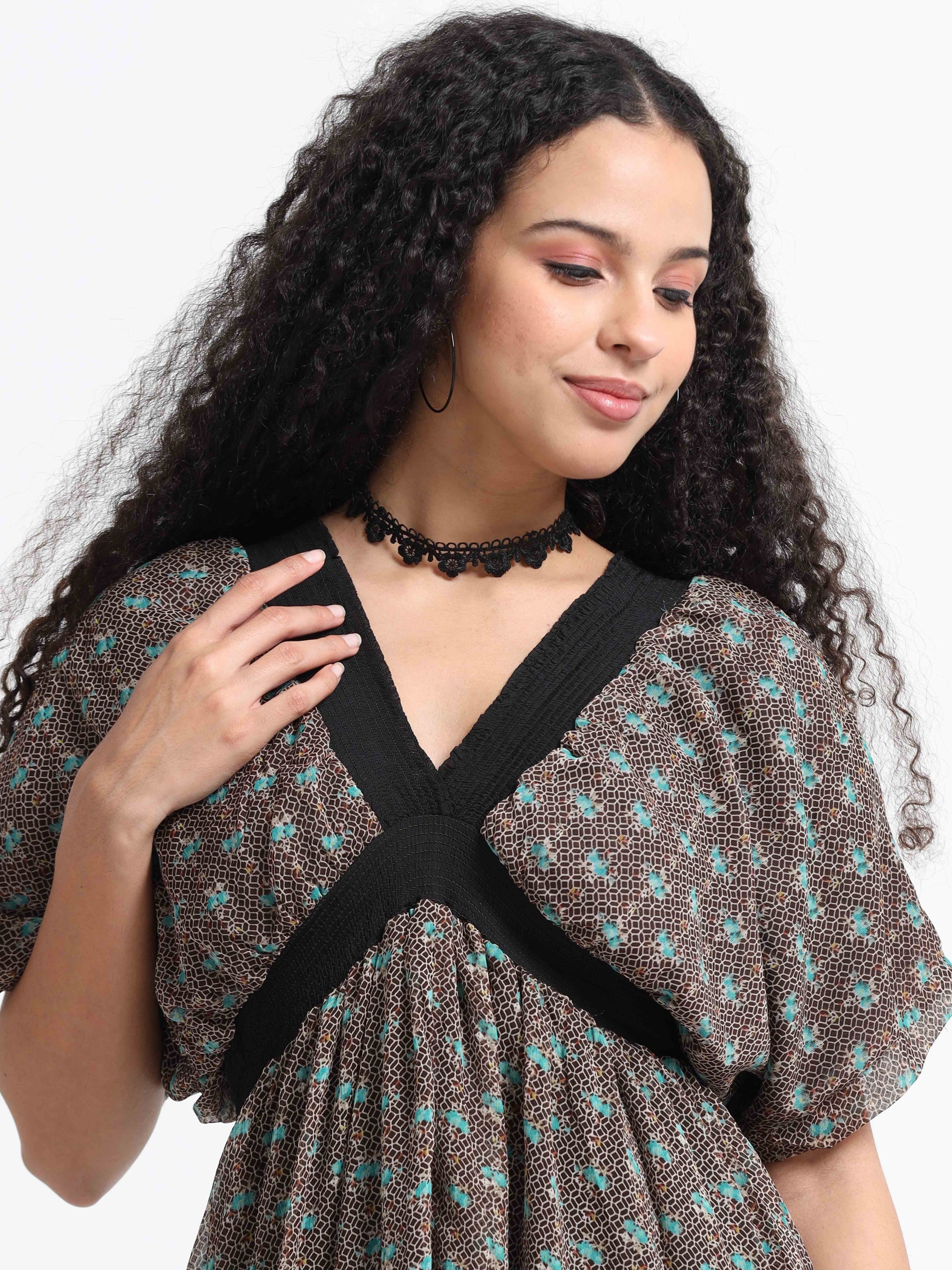 Women Flared High Low Hem Dress