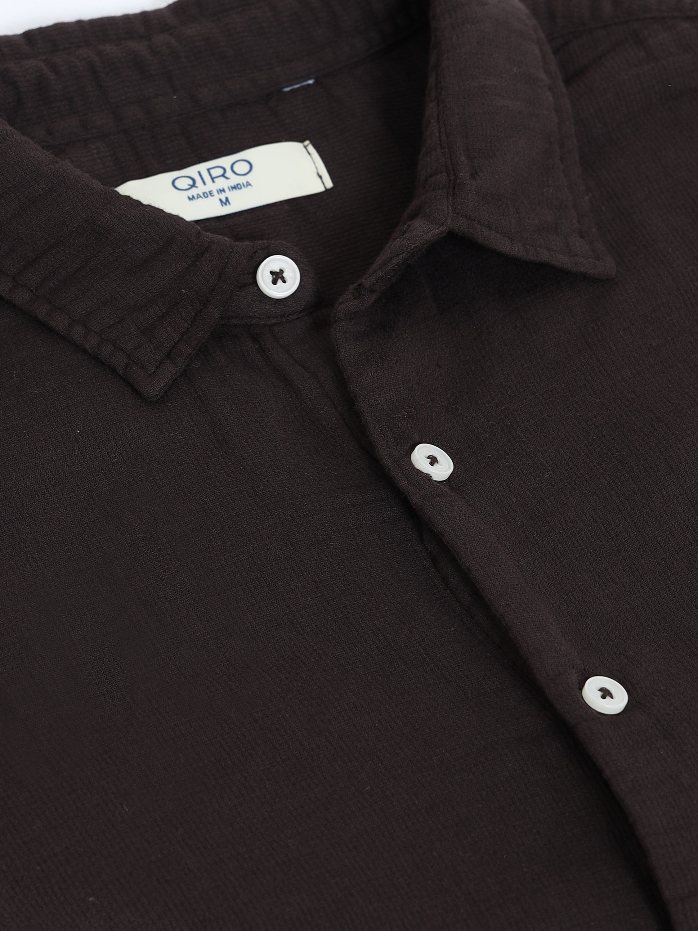 Men Brown Double Cloth Shirt