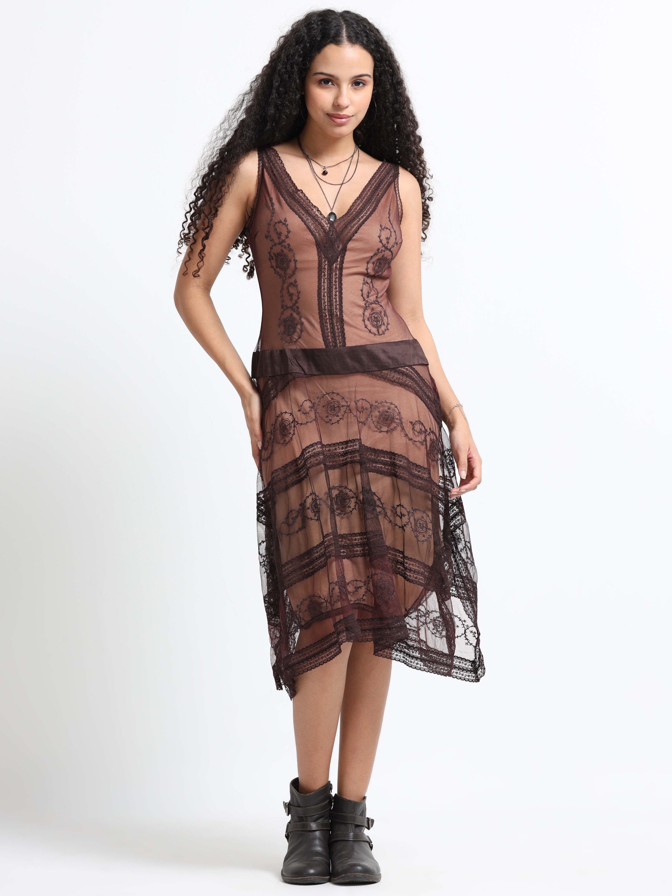 Women Vintage Embroidered Dress