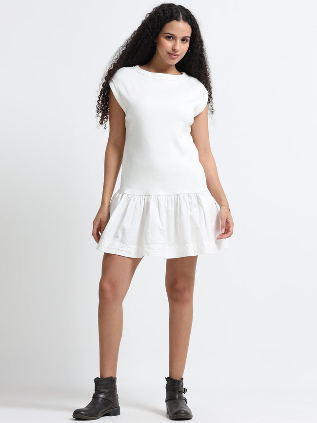 Women White Peplum Dress