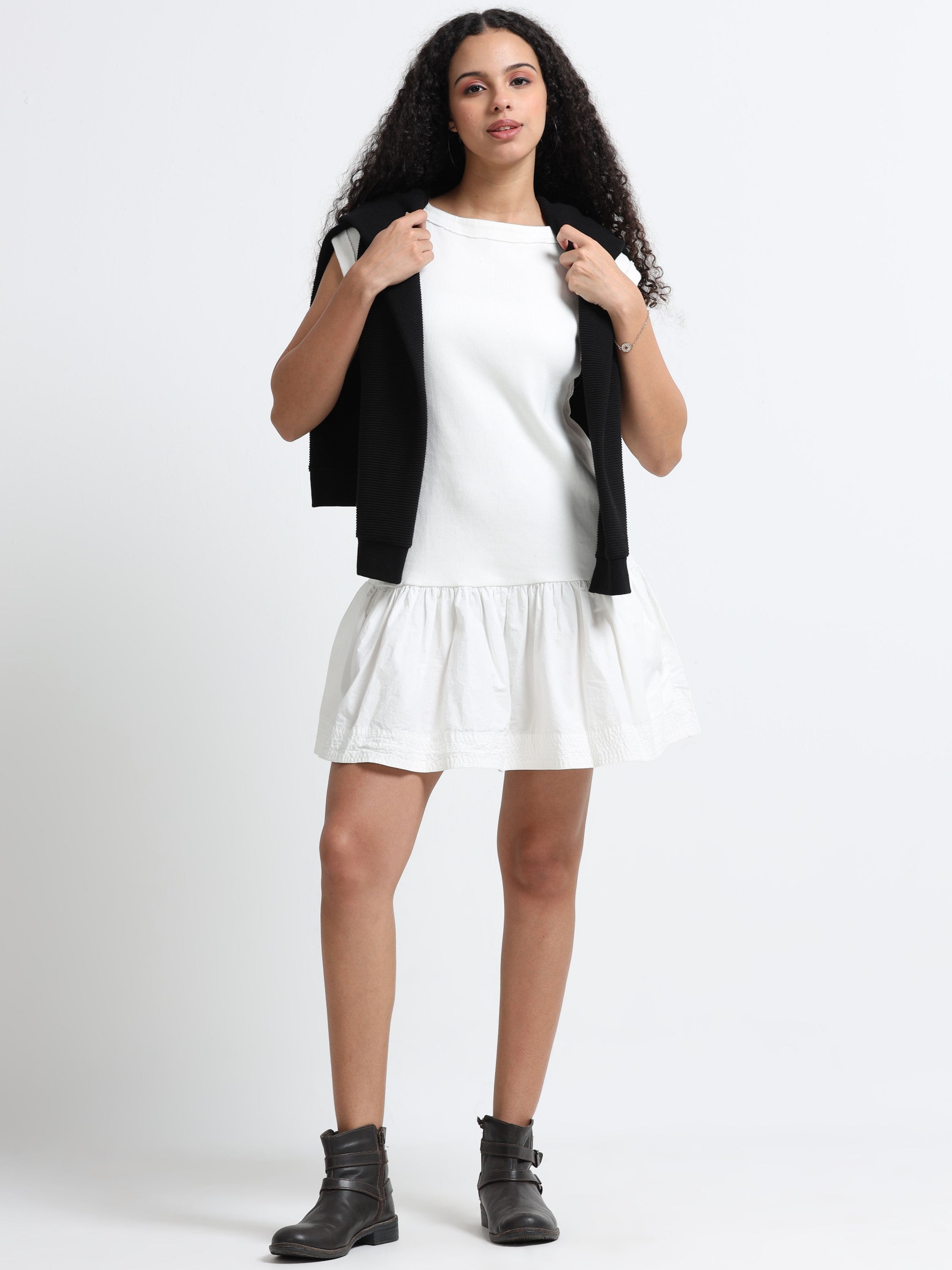 Women White Peplum Dress