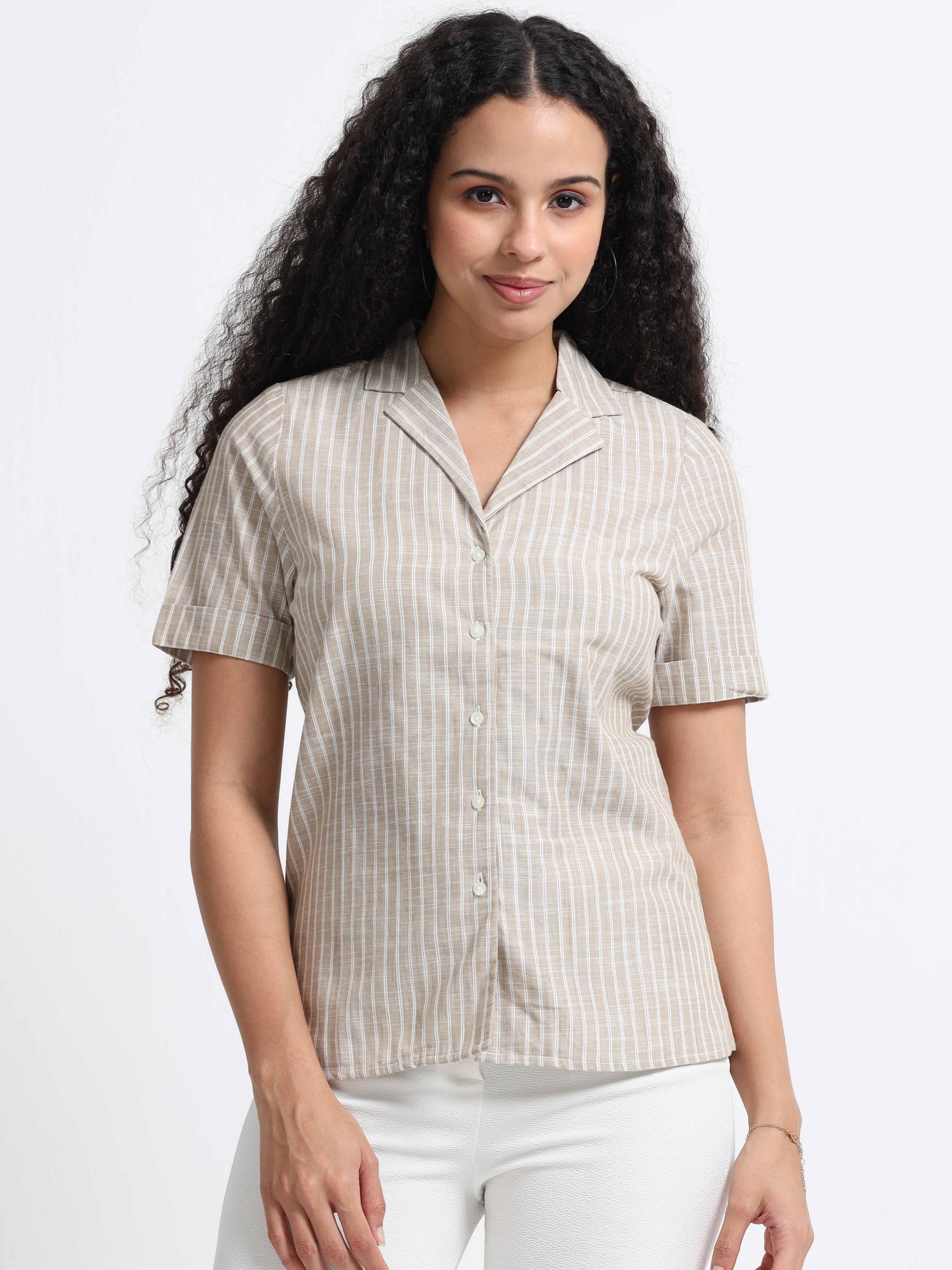 Women Resort Collar Casual Shirt