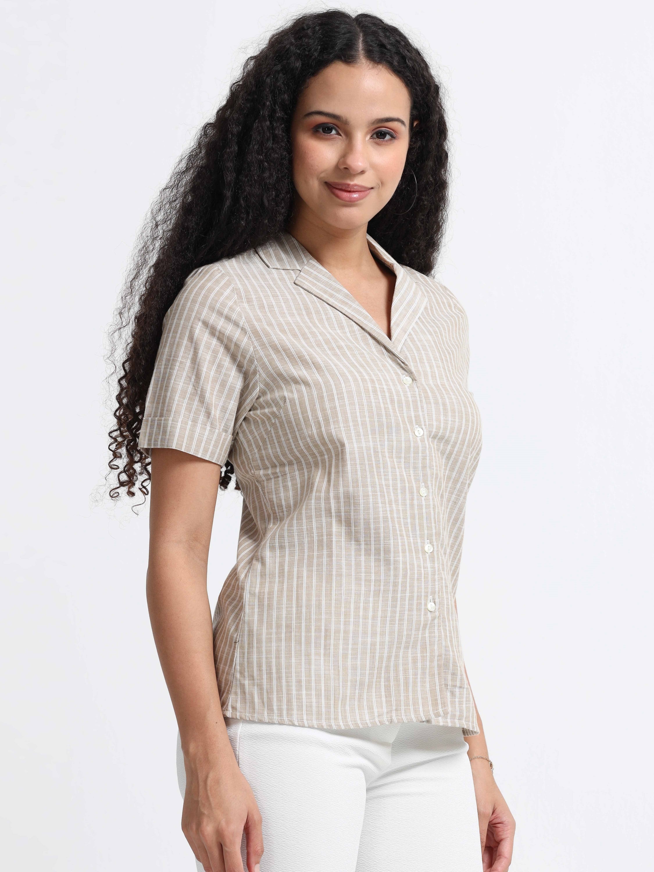 Women Resort Collar Casual Shirt