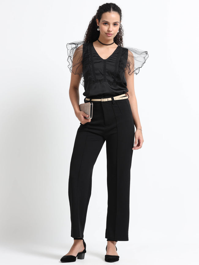 Women V- Neck Frill Fairy Top