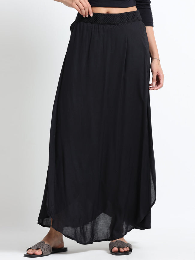 Women Side Slit Maxi Skirt