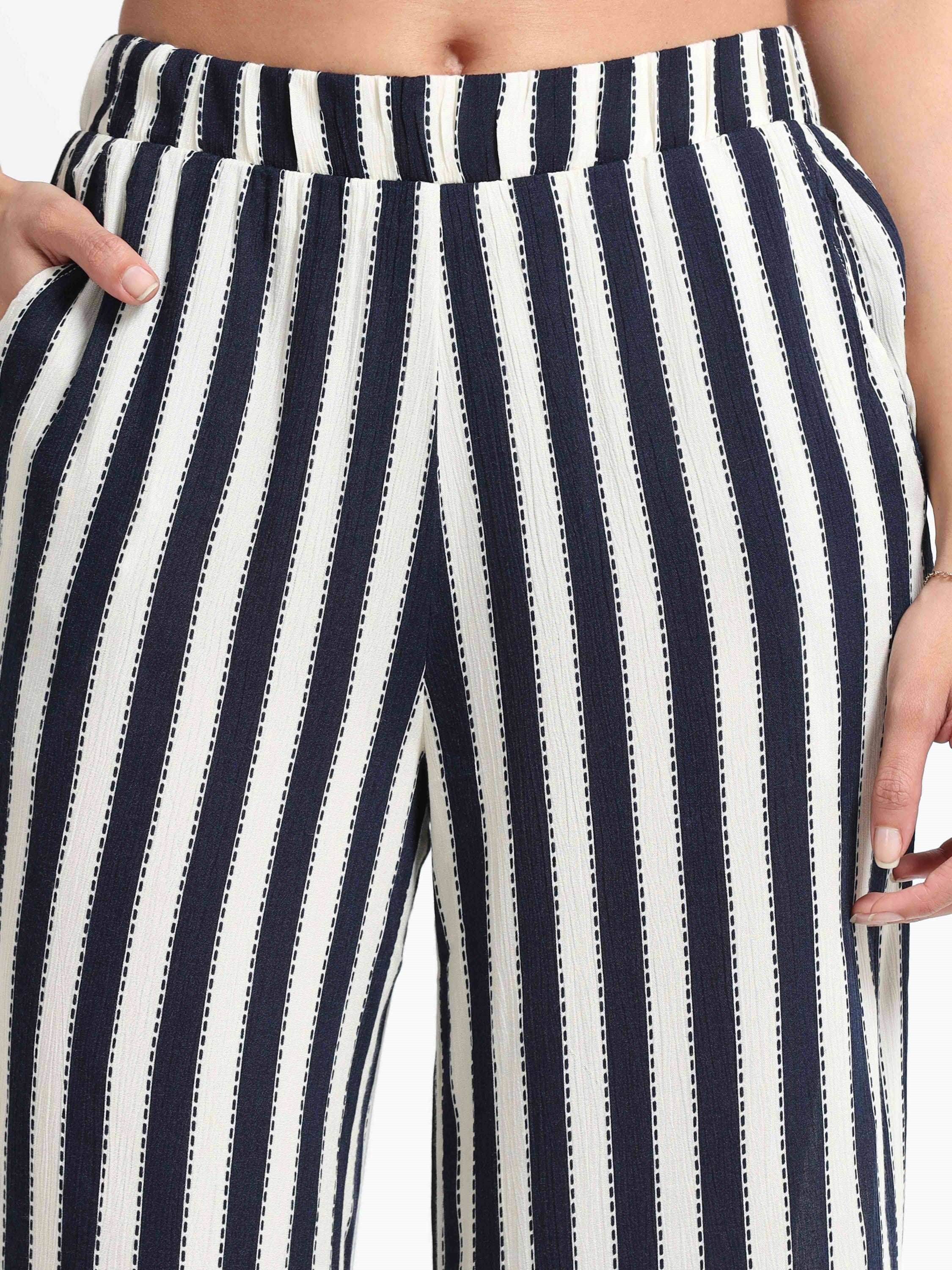 Women Viscose Navy Chic Pants