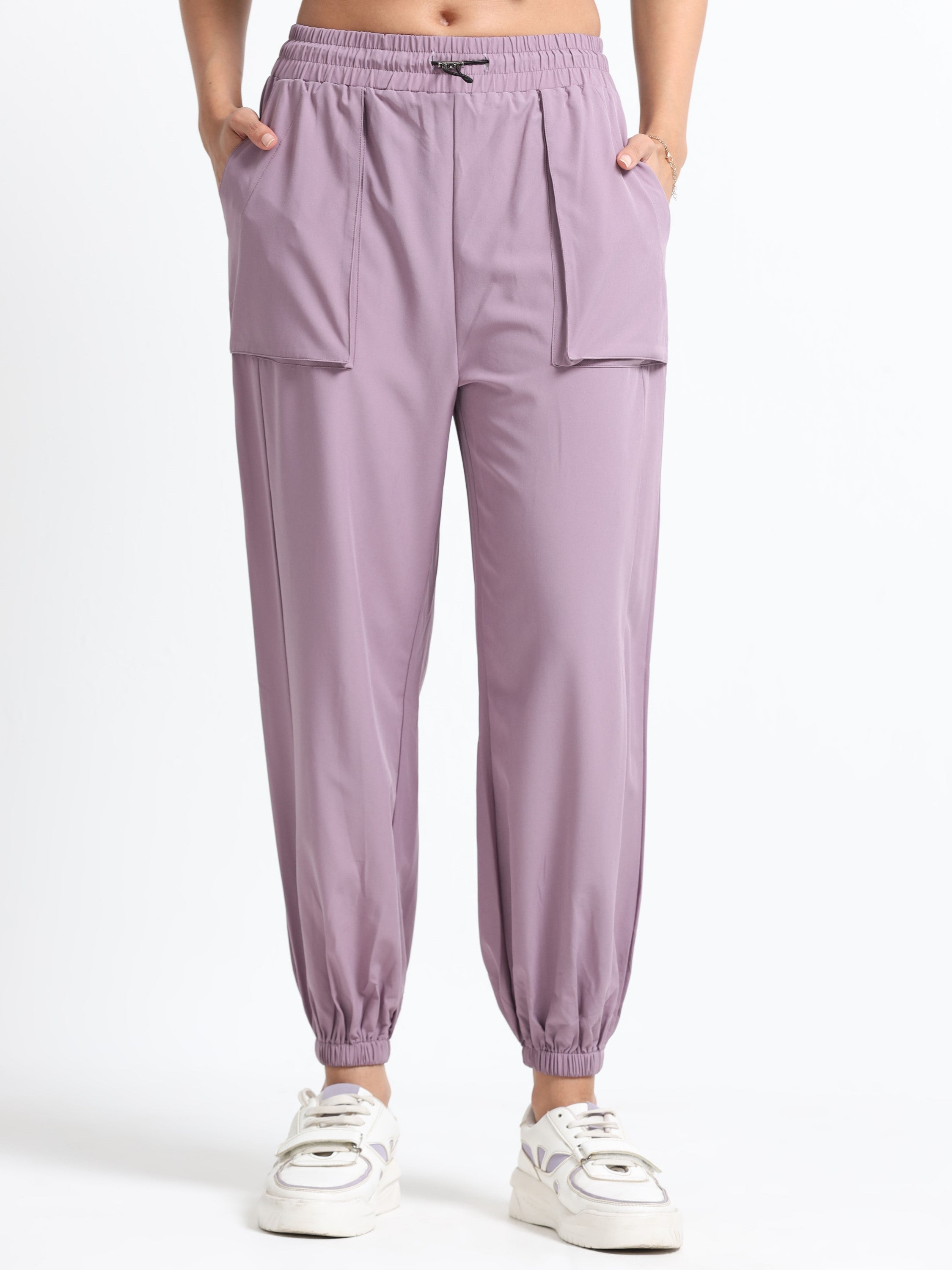 Women Purple Relaxed Track Pants