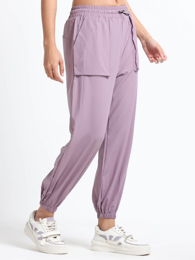 Women Purple Relaxed Track Pants
