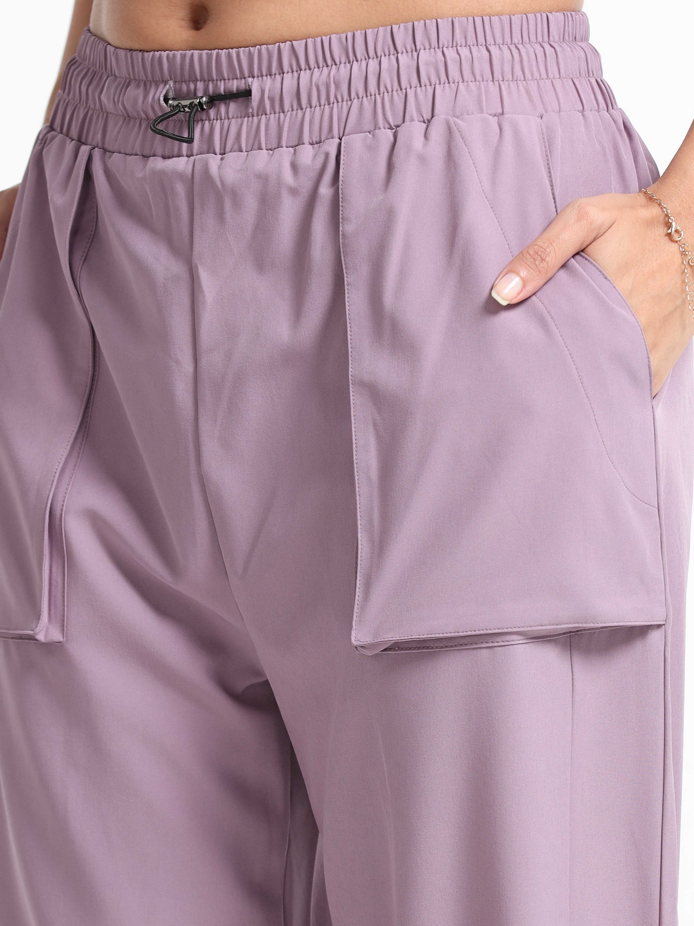 Women Purple Relaxed Track Pants
