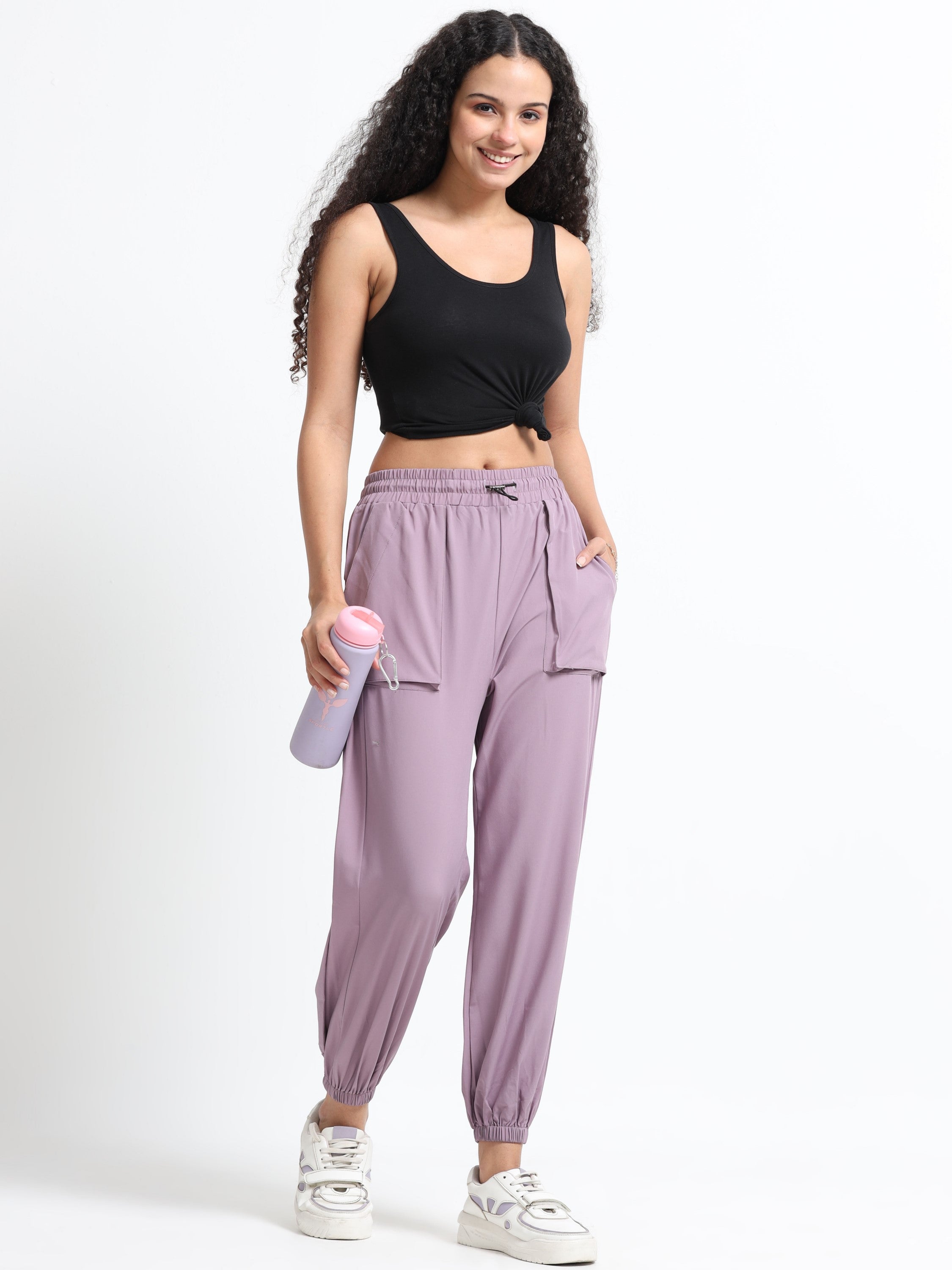 Women Purple Relaxed Track Pants