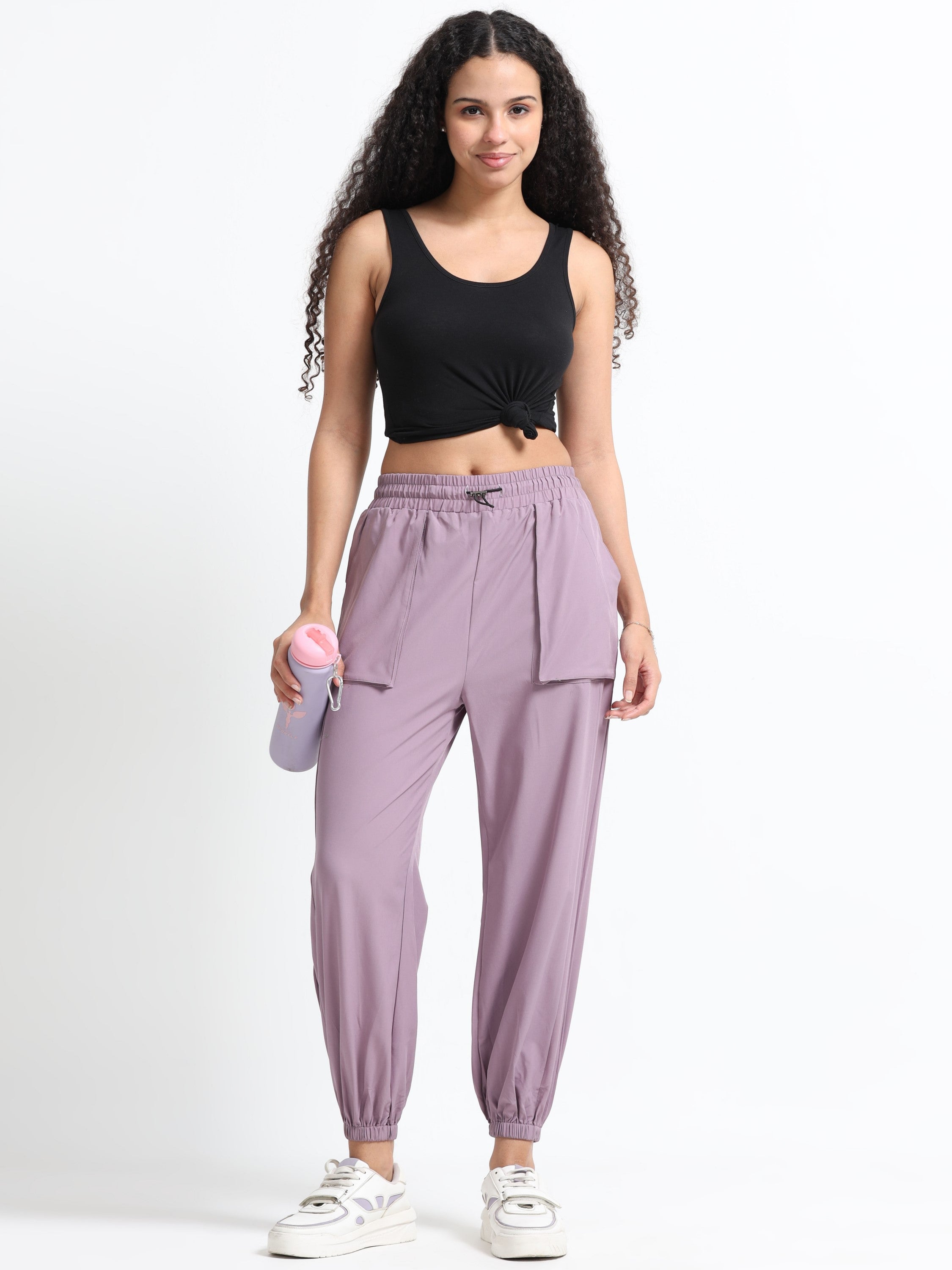 Women Purple Relaxed Track Pants