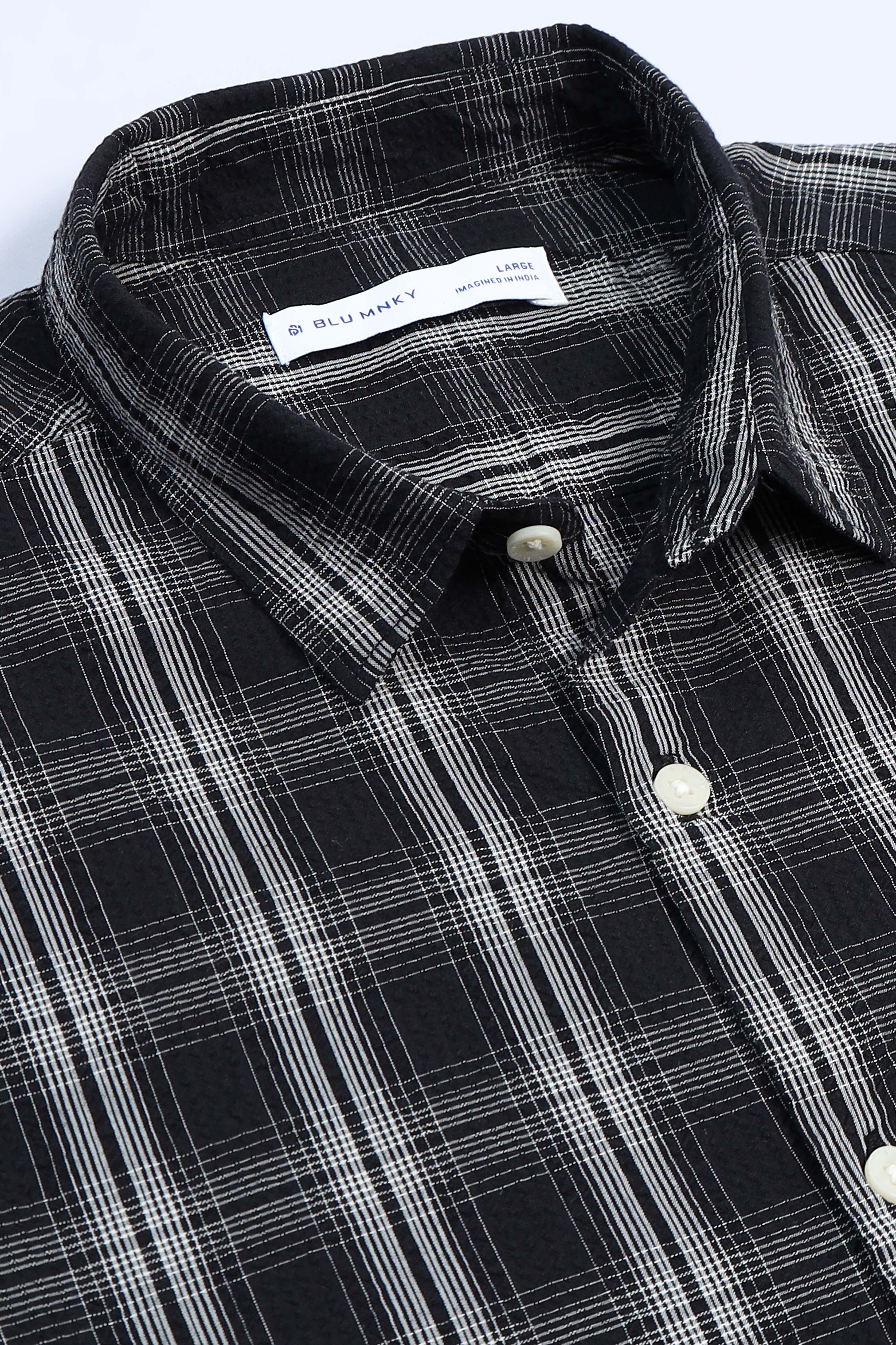 Men Black Checked Casual Shirt