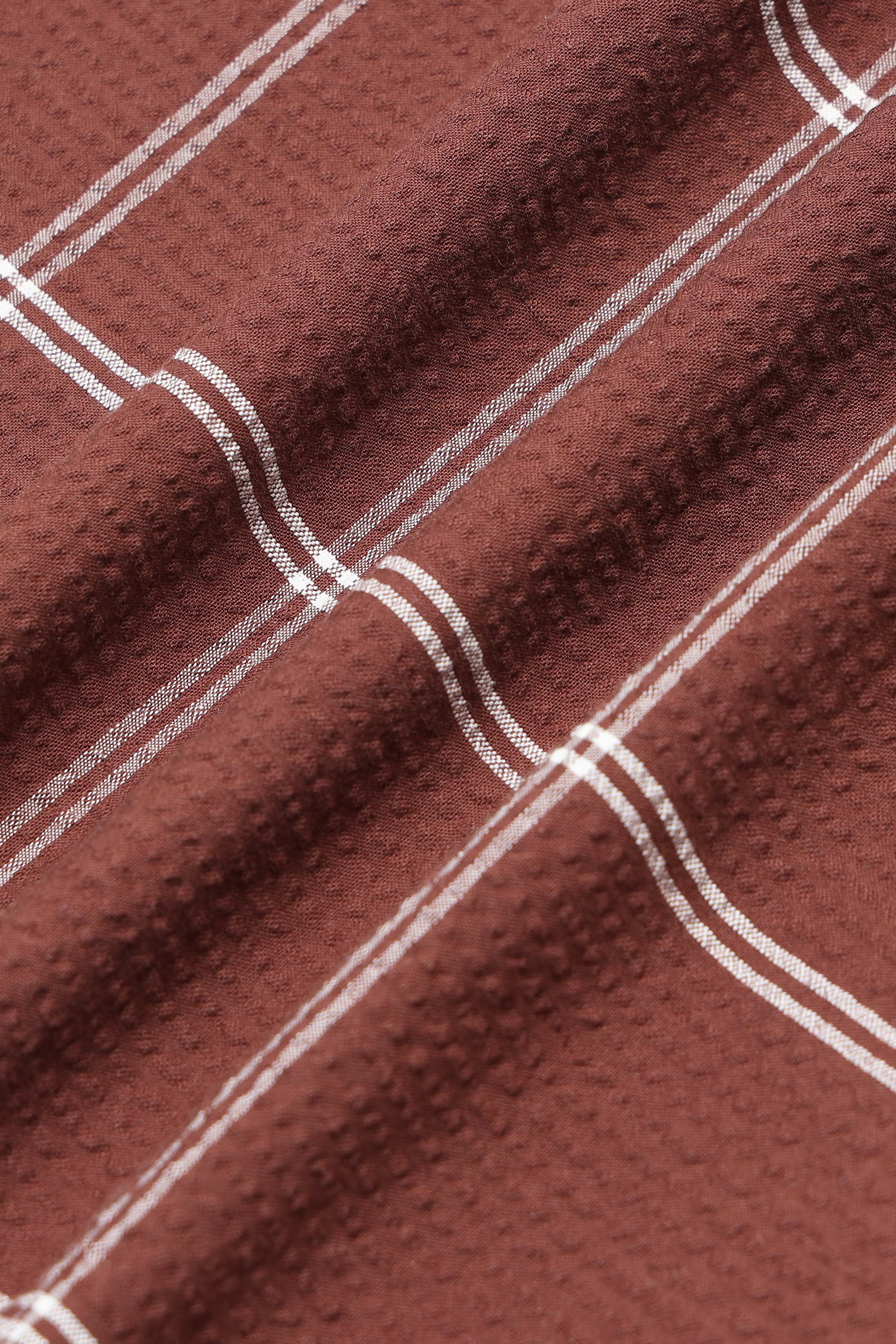 Men Brown Checked Casual Shirt