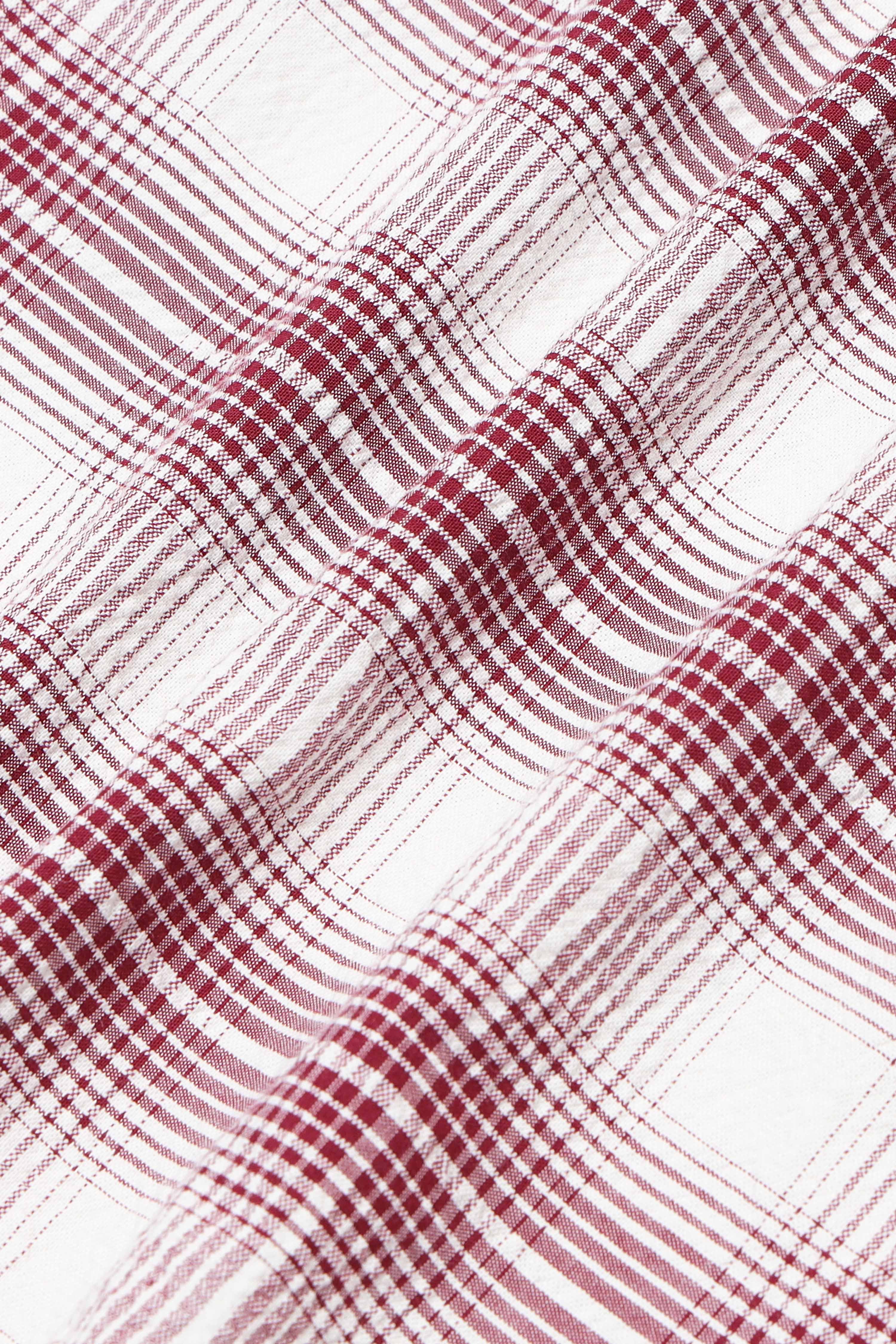 Men Maroon Checked Casual Shirt