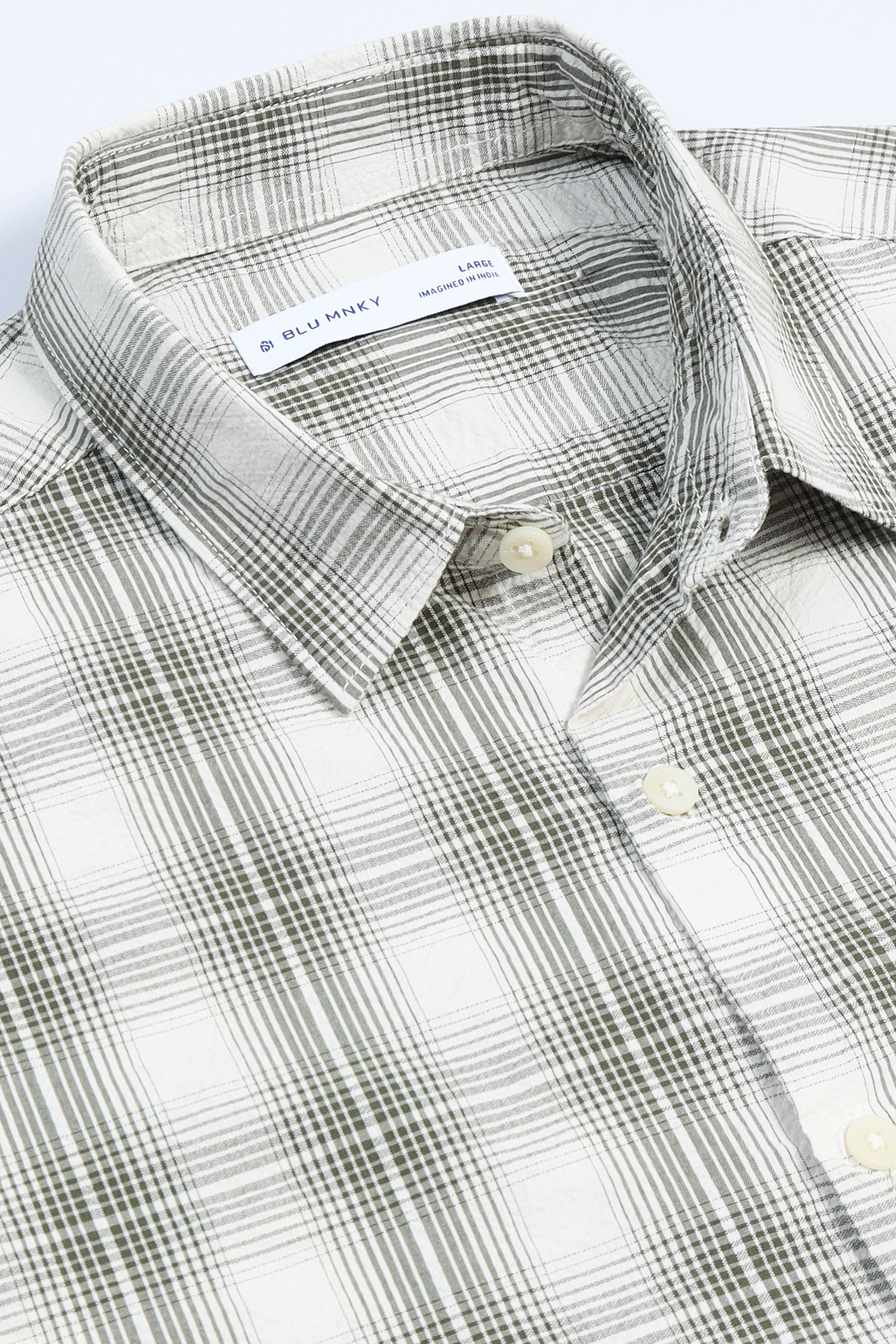Men Green Checked Casual Shirt