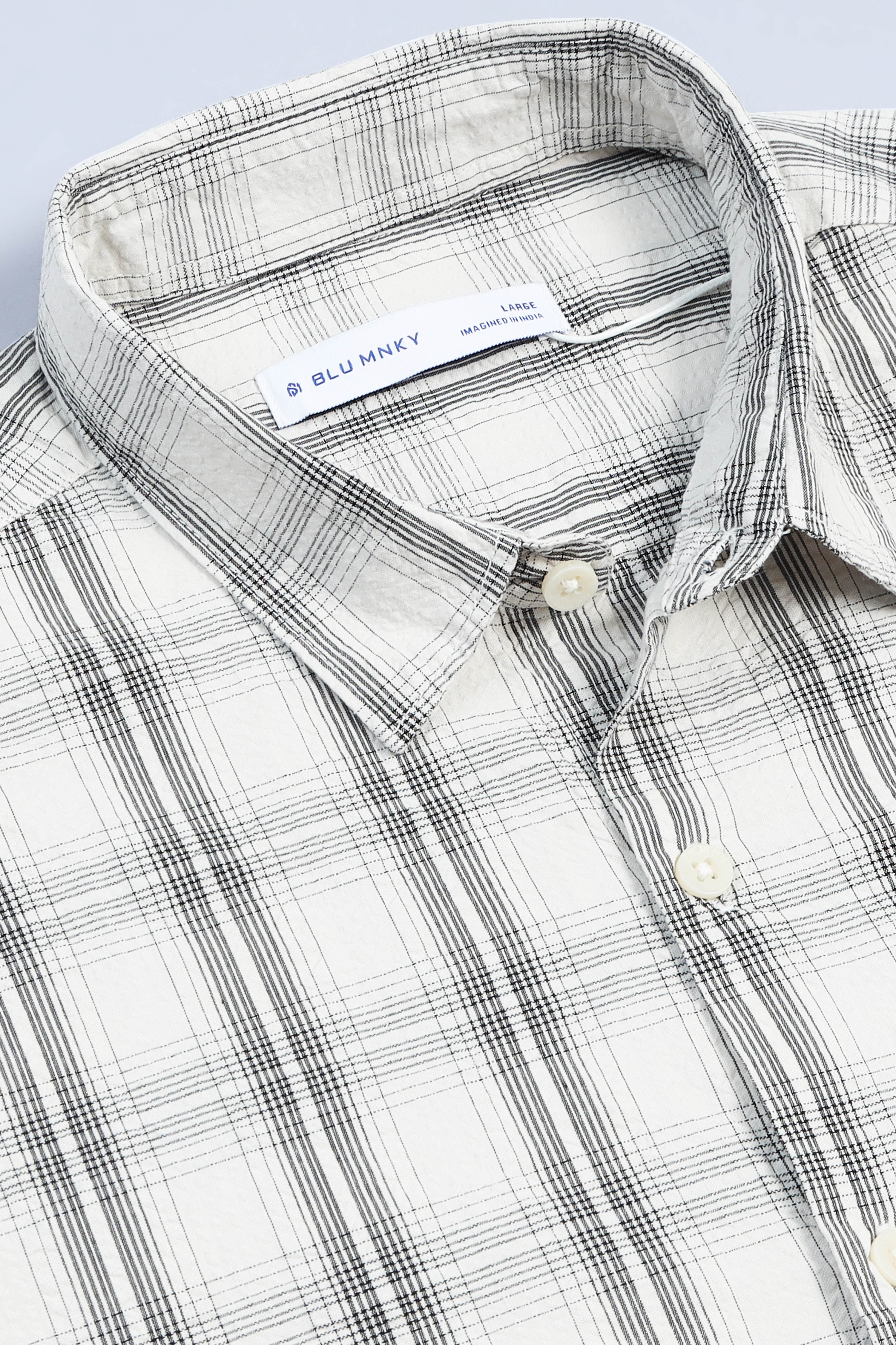 Men Cream Checked Casual Shirt