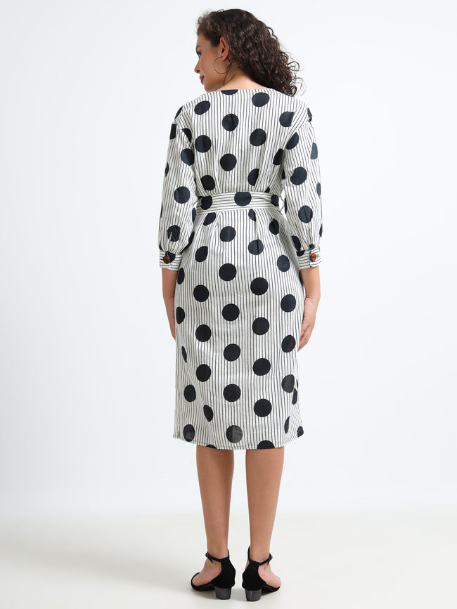 Women Retro Polka Dress
