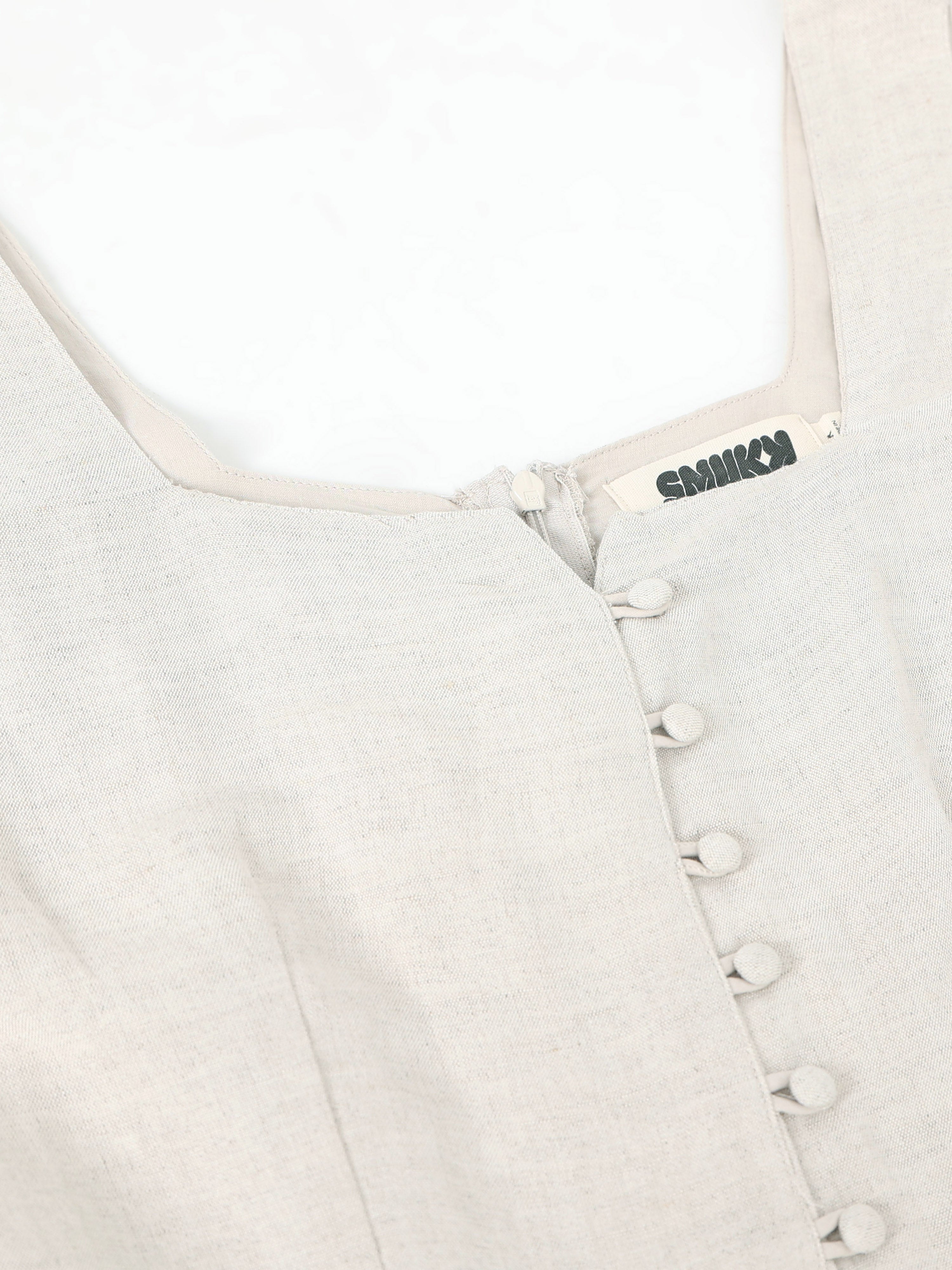 Women Beige Linen Blend Dress