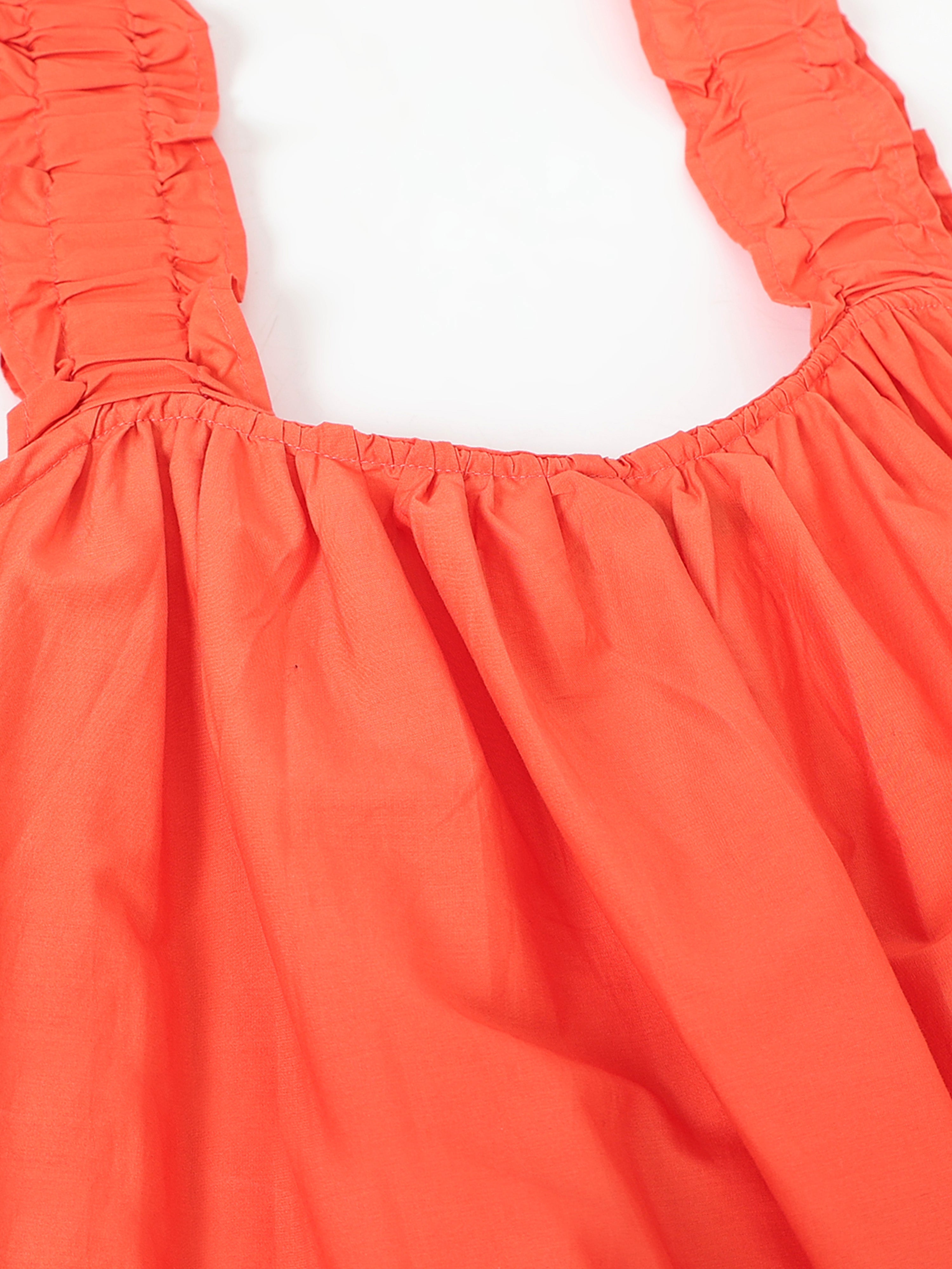 Women Orange Relaxed Midi Dress