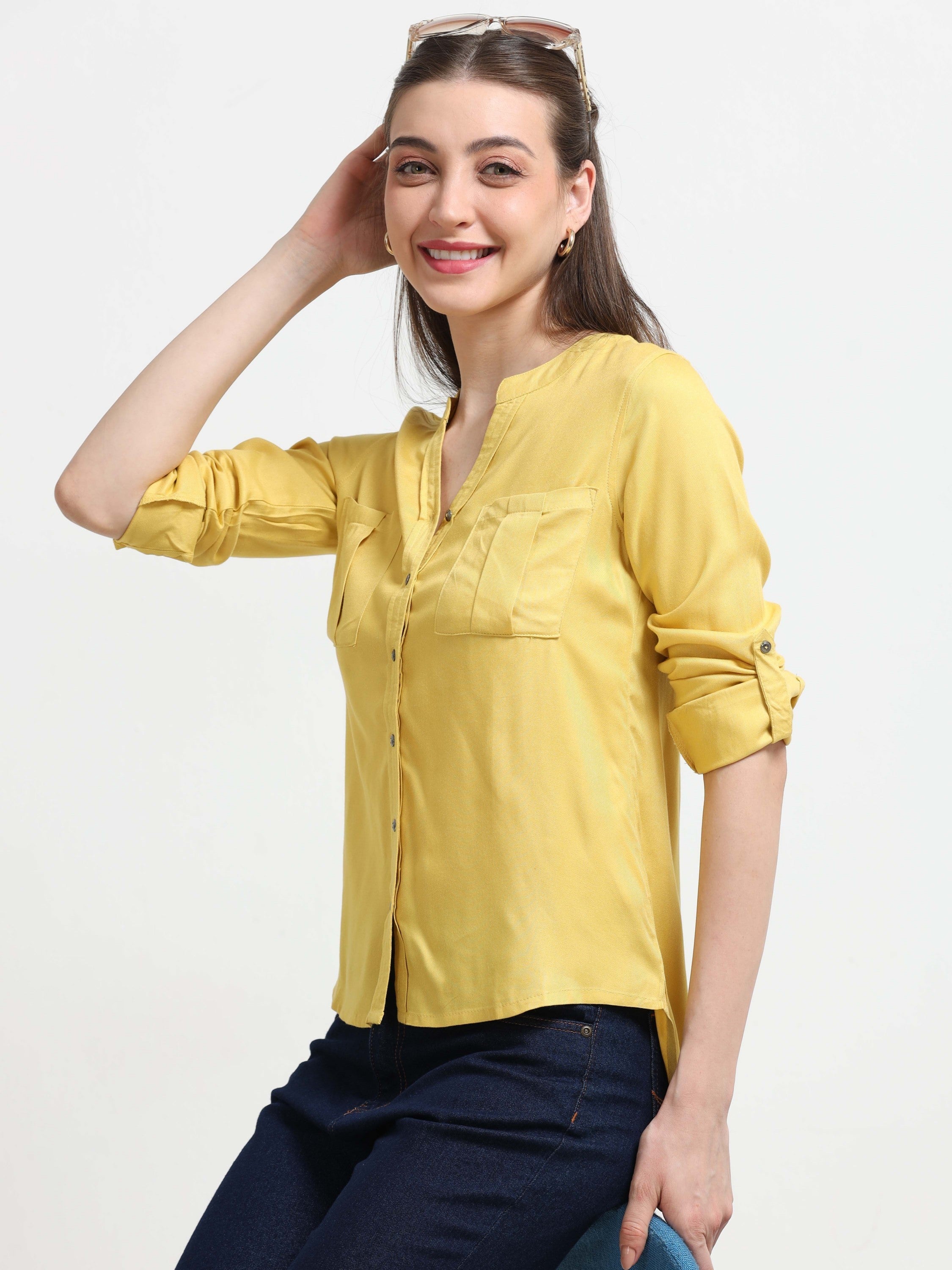 Women Yellow Casual Shirt