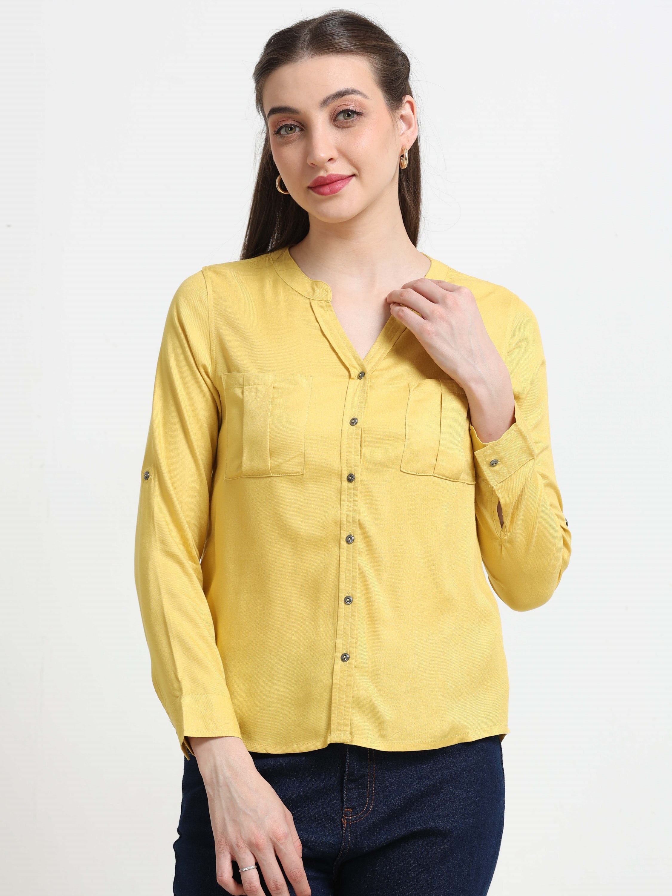 Women Yellow Casual Shirt