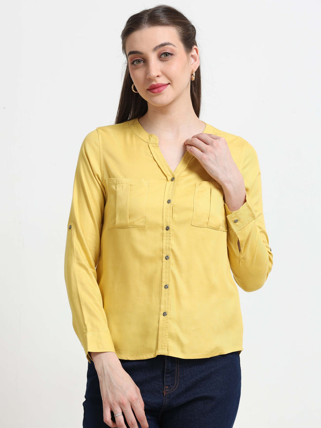 Women Yellow Casual Shirt