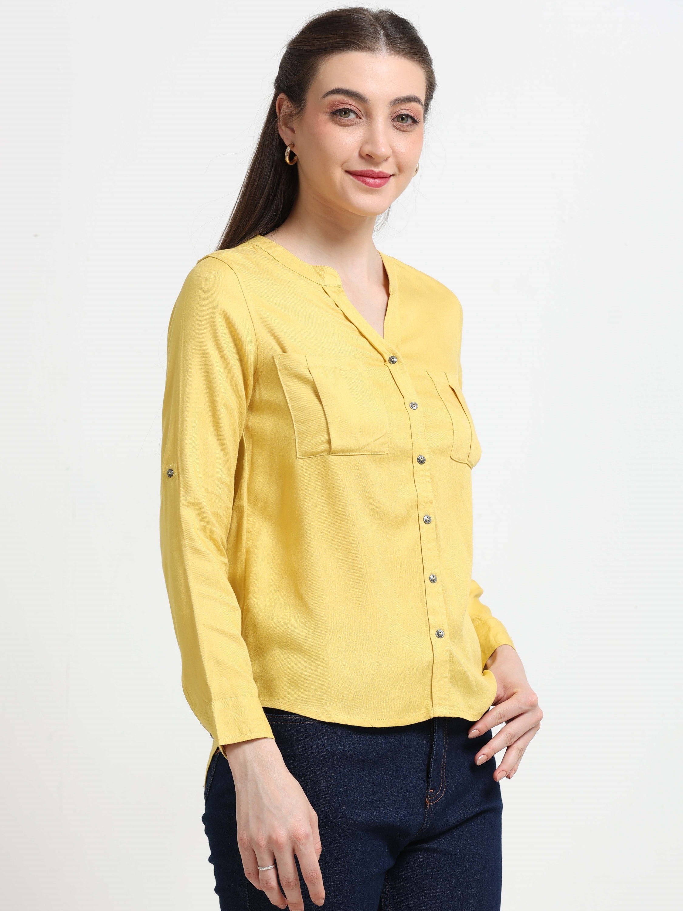 Women Yellow Casual Shirt