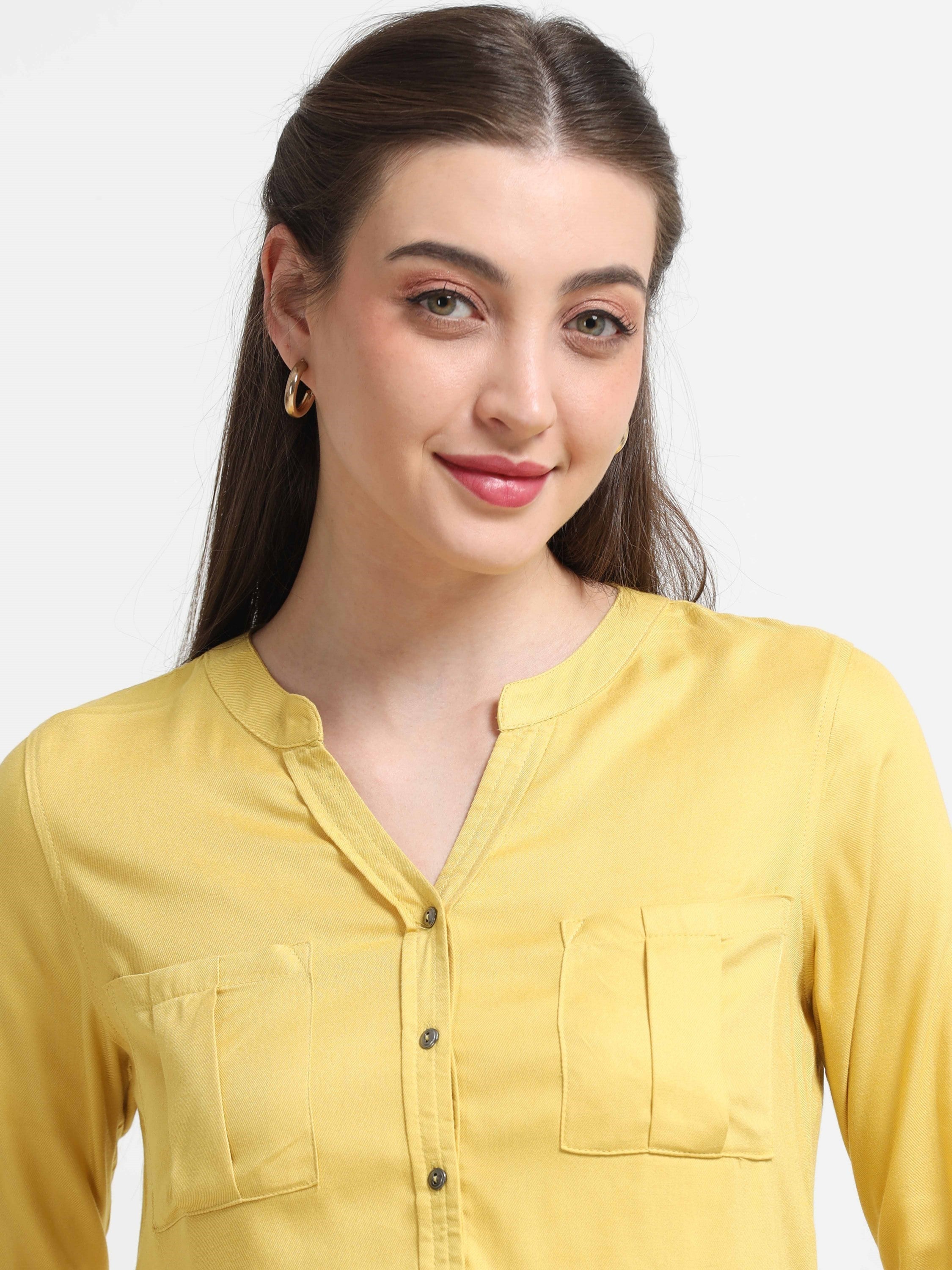 Women Yellow Casual Shirt
