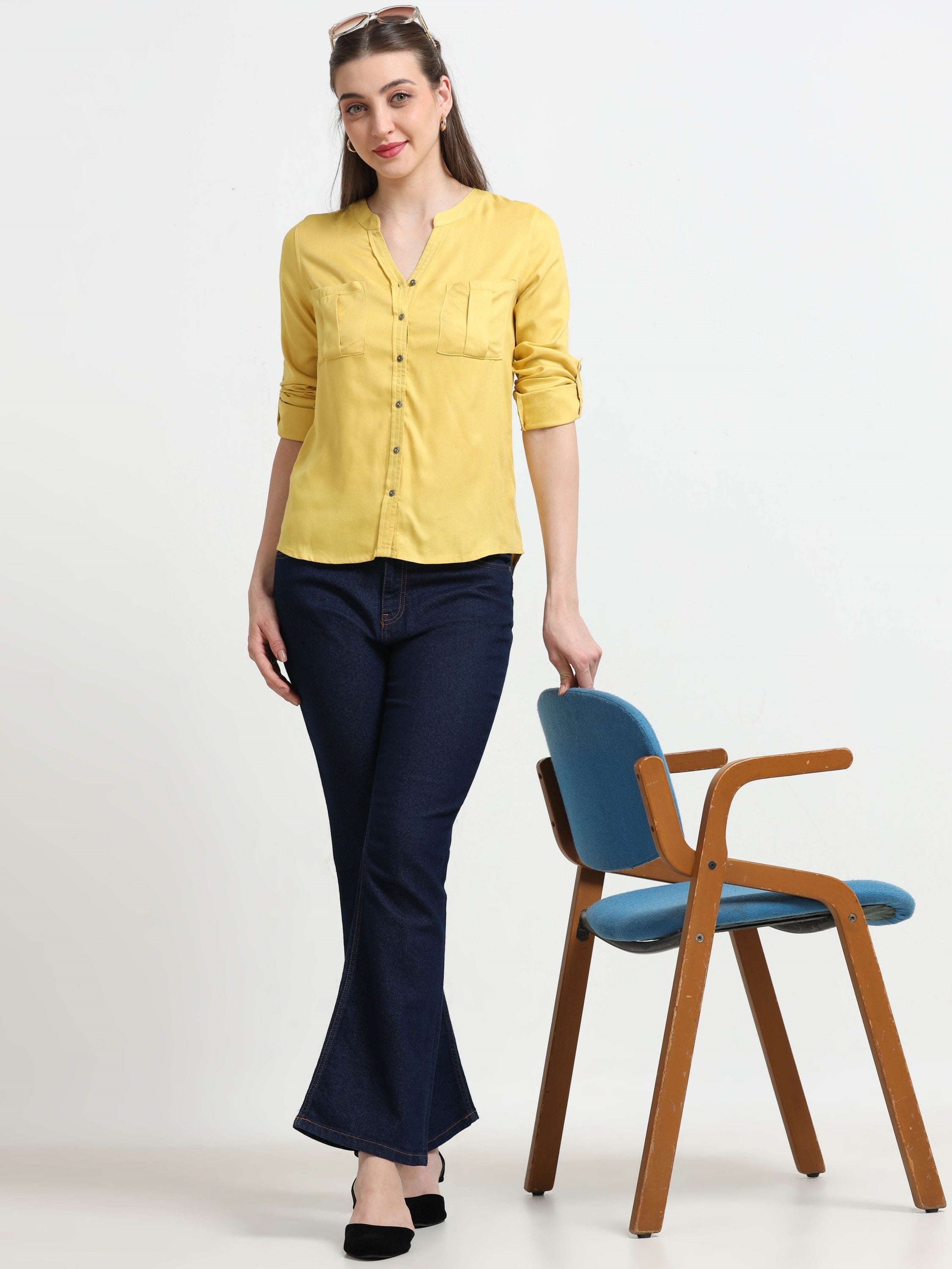 Women Yellow Casual Shirt