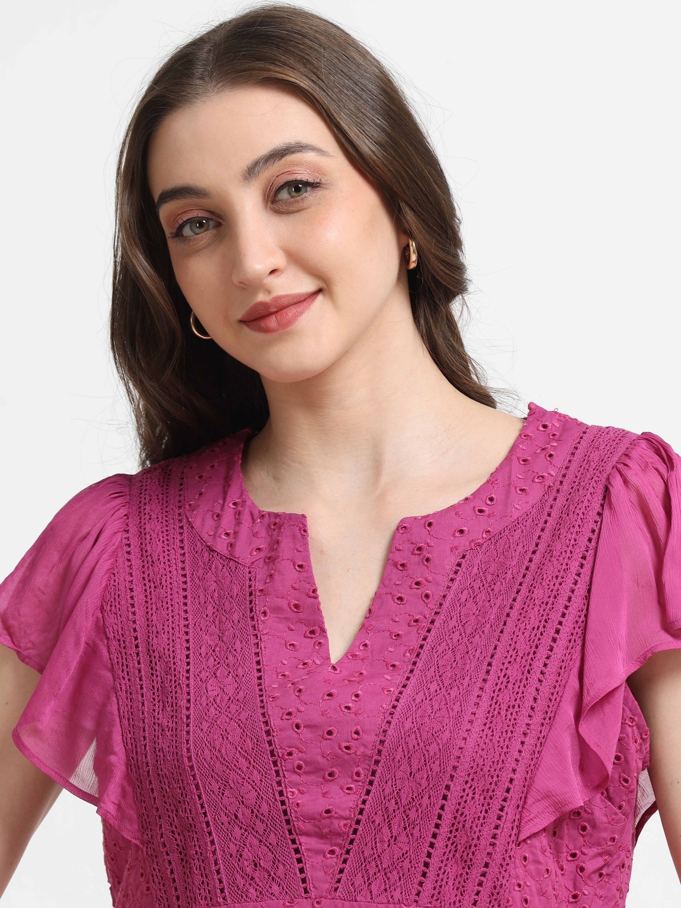 Women Purple Peplum Top