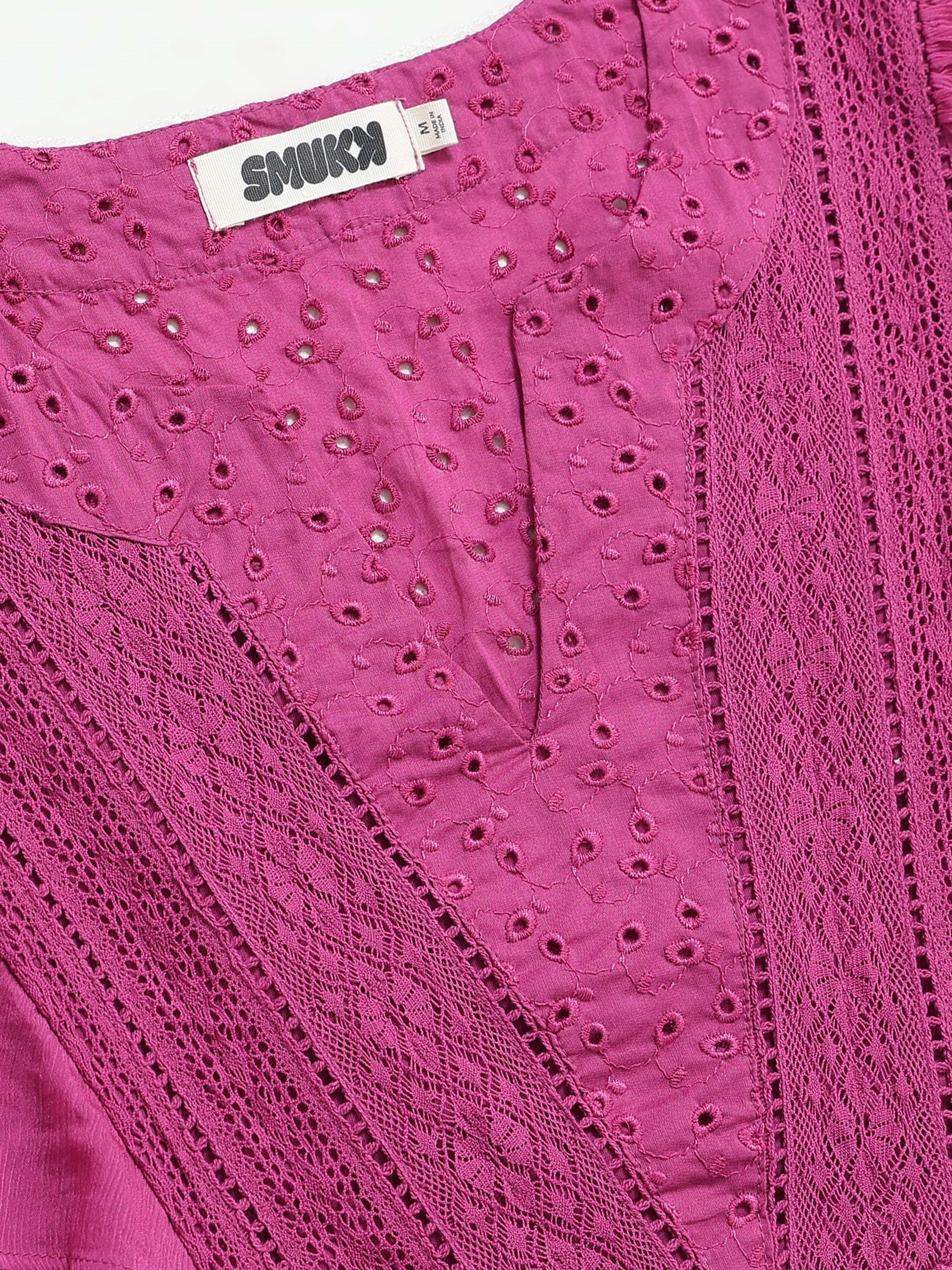 Women Purple Peplum Top