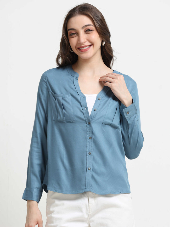 Women Blue Casual Shirt