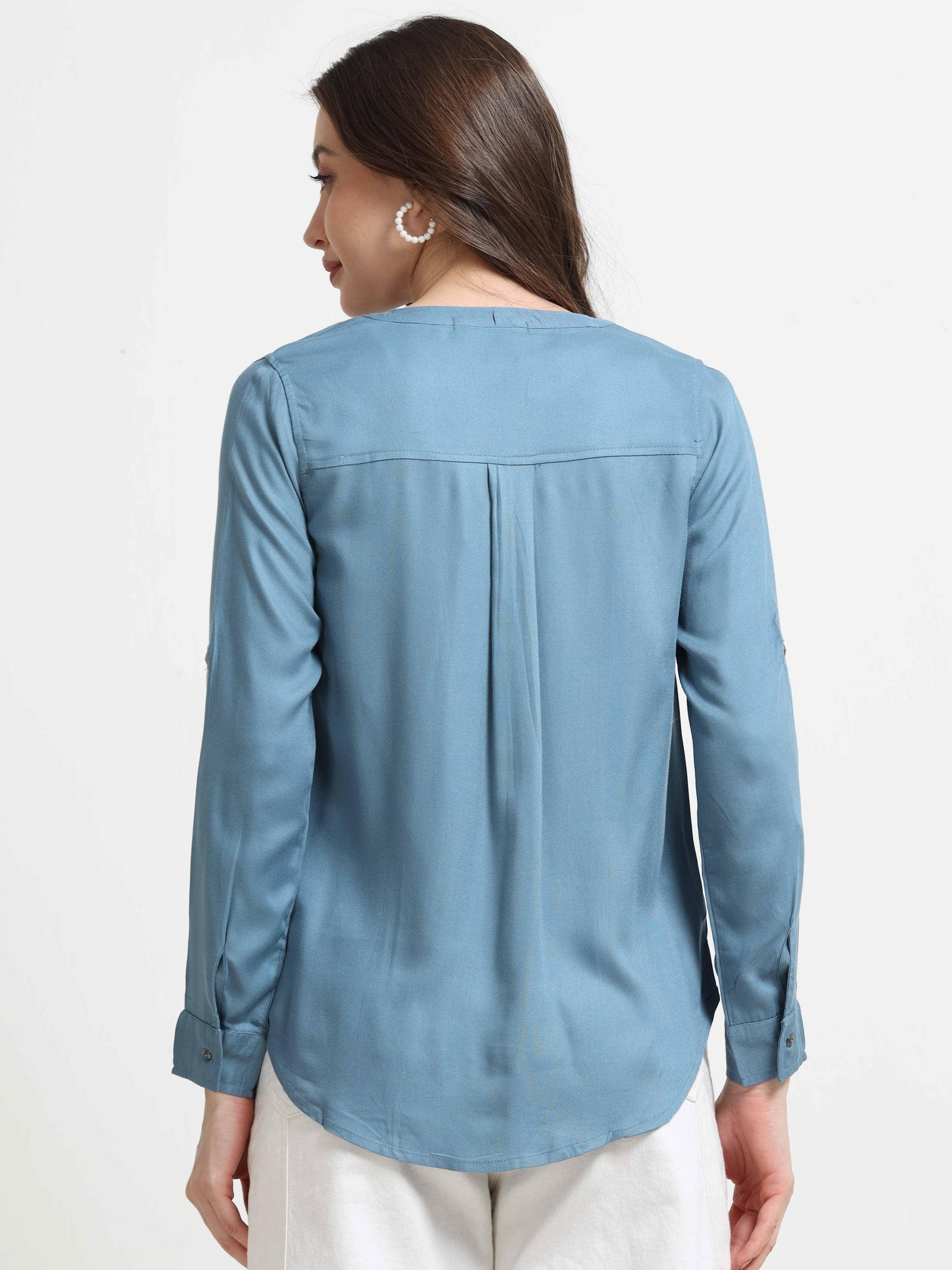Women Blue Casual Shirt