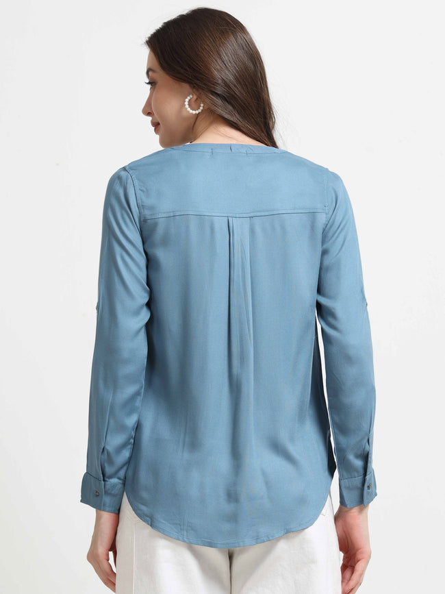 Women Blue Casual Shirt