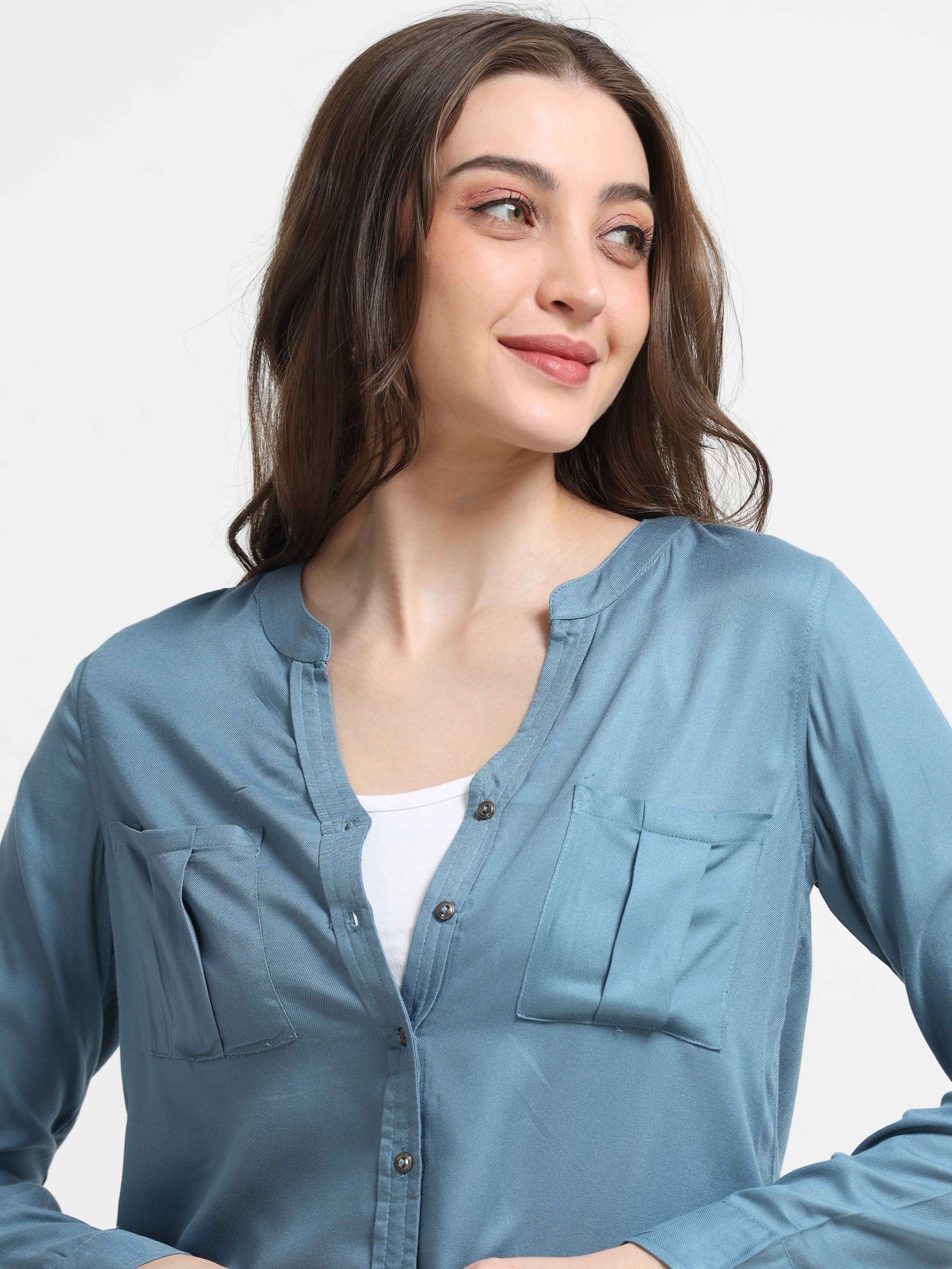 Women Blue Casual Shirt