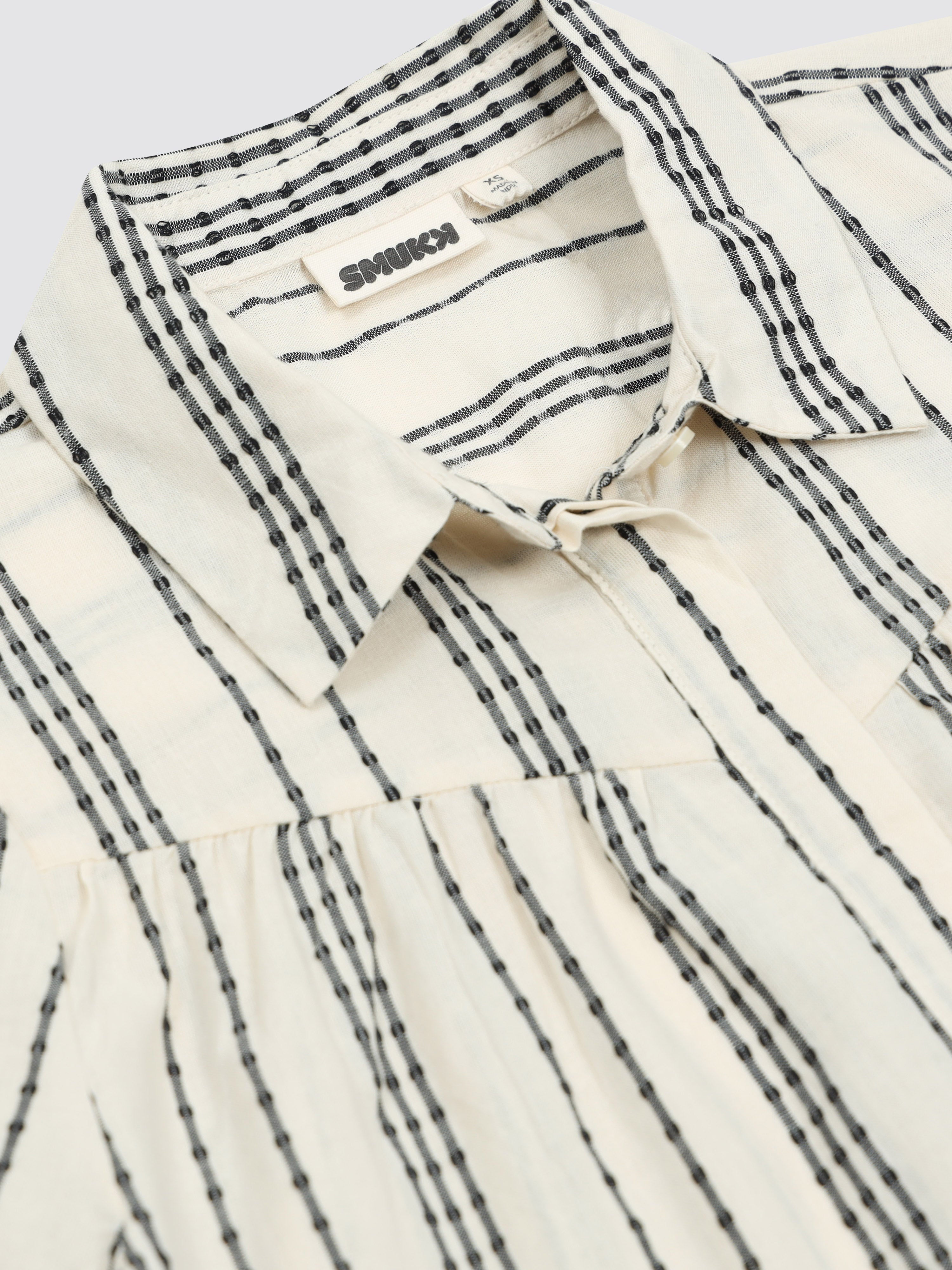 Women Beige Striped Yoke Detail Shirt