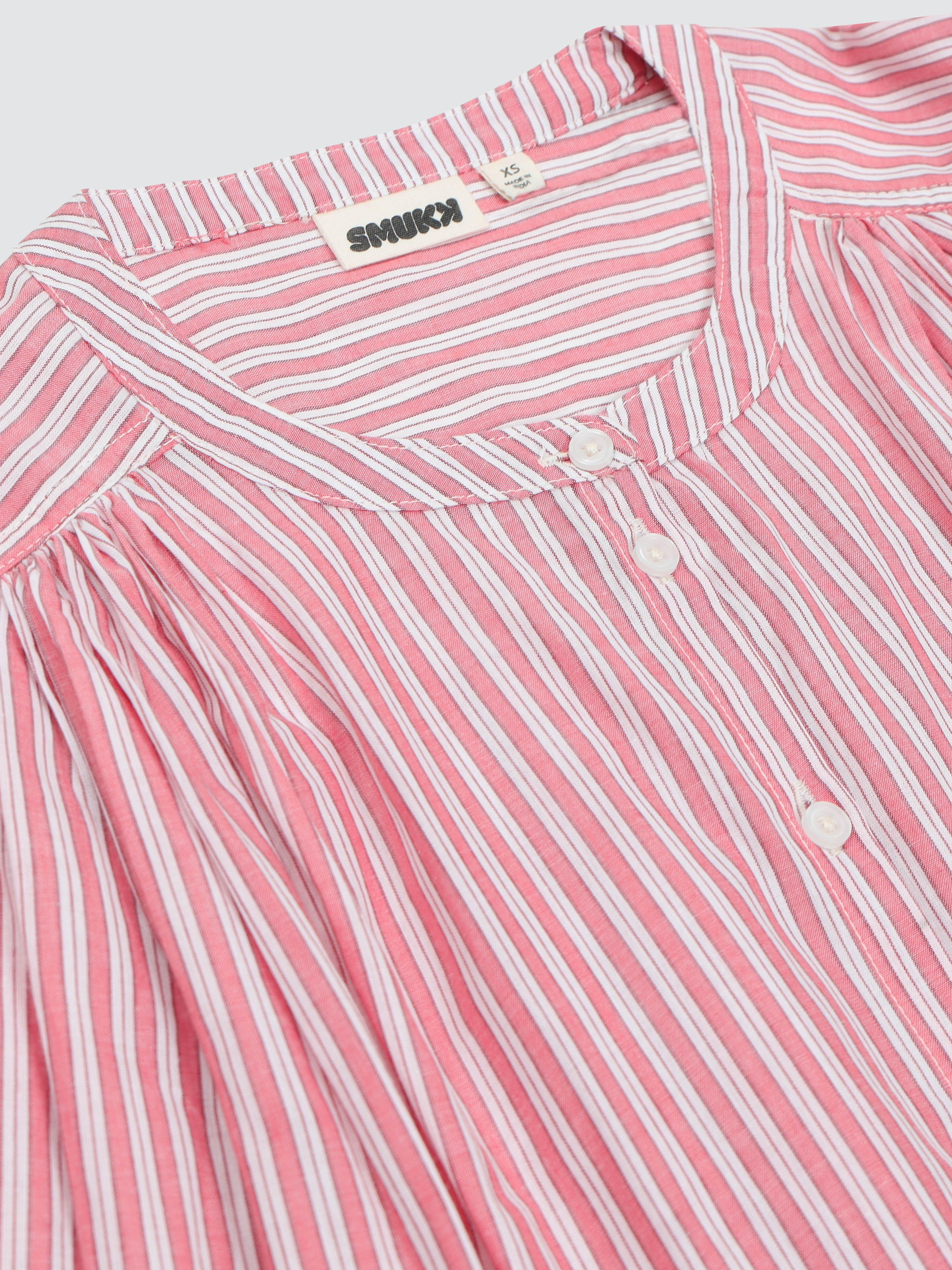 Women Pink Effortless Volume Stripe Shirt