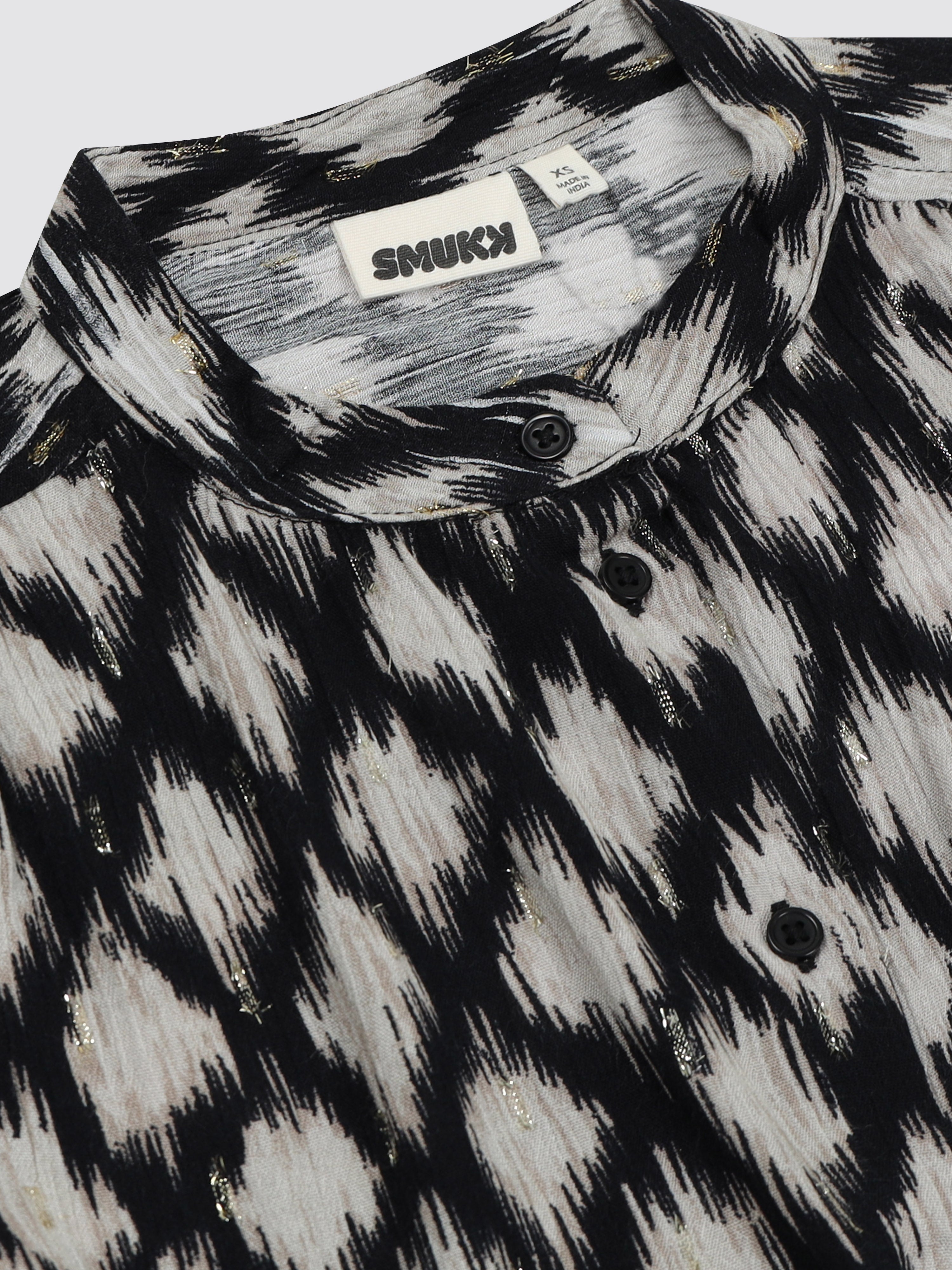 Women Monochrome Ikat Print Shirt