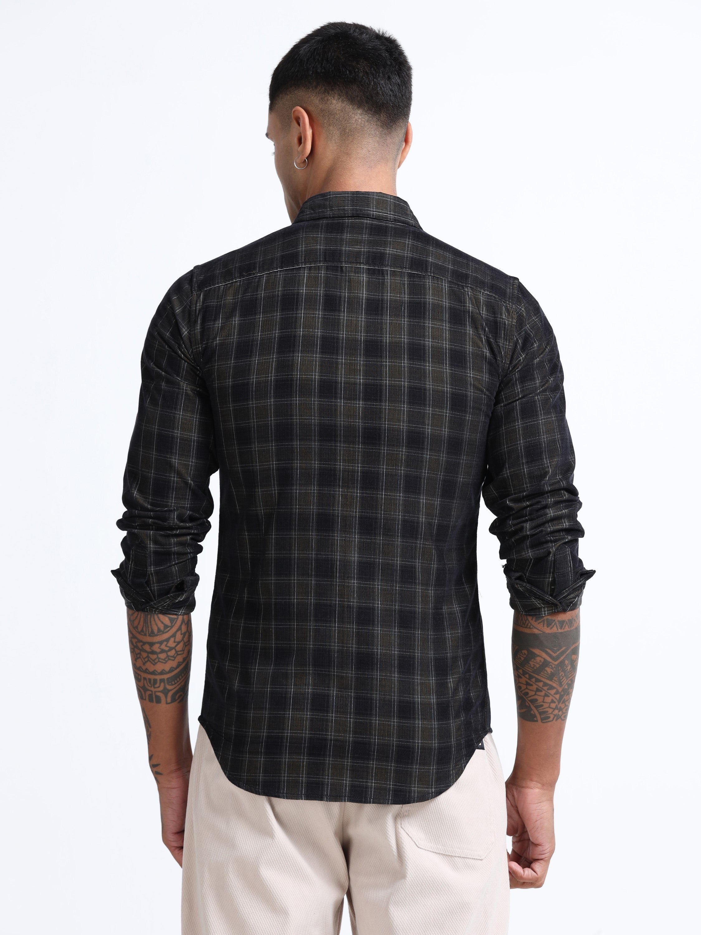 Men Corduroy Button-Down Shirt