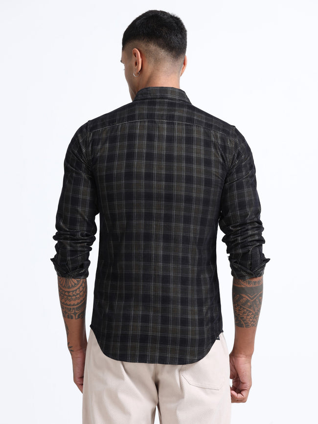 Men Corduroy Button-Down Shirt