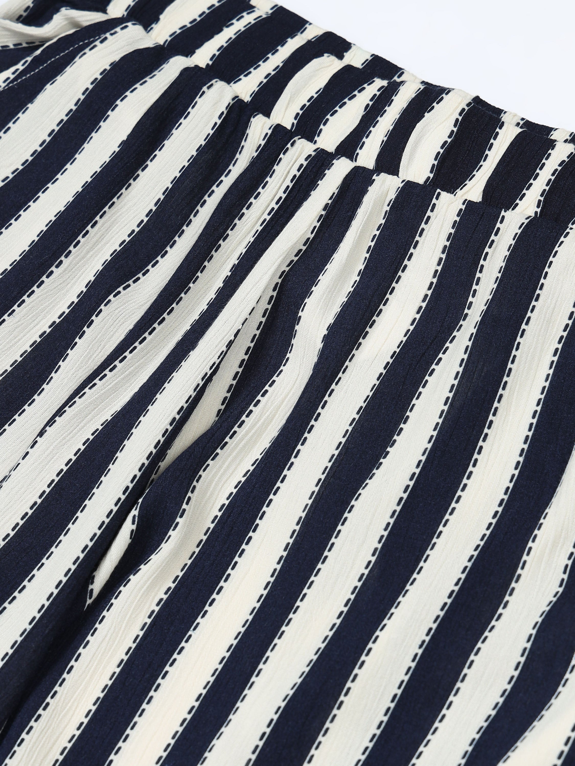 Women Viscose Navy Chic Pants