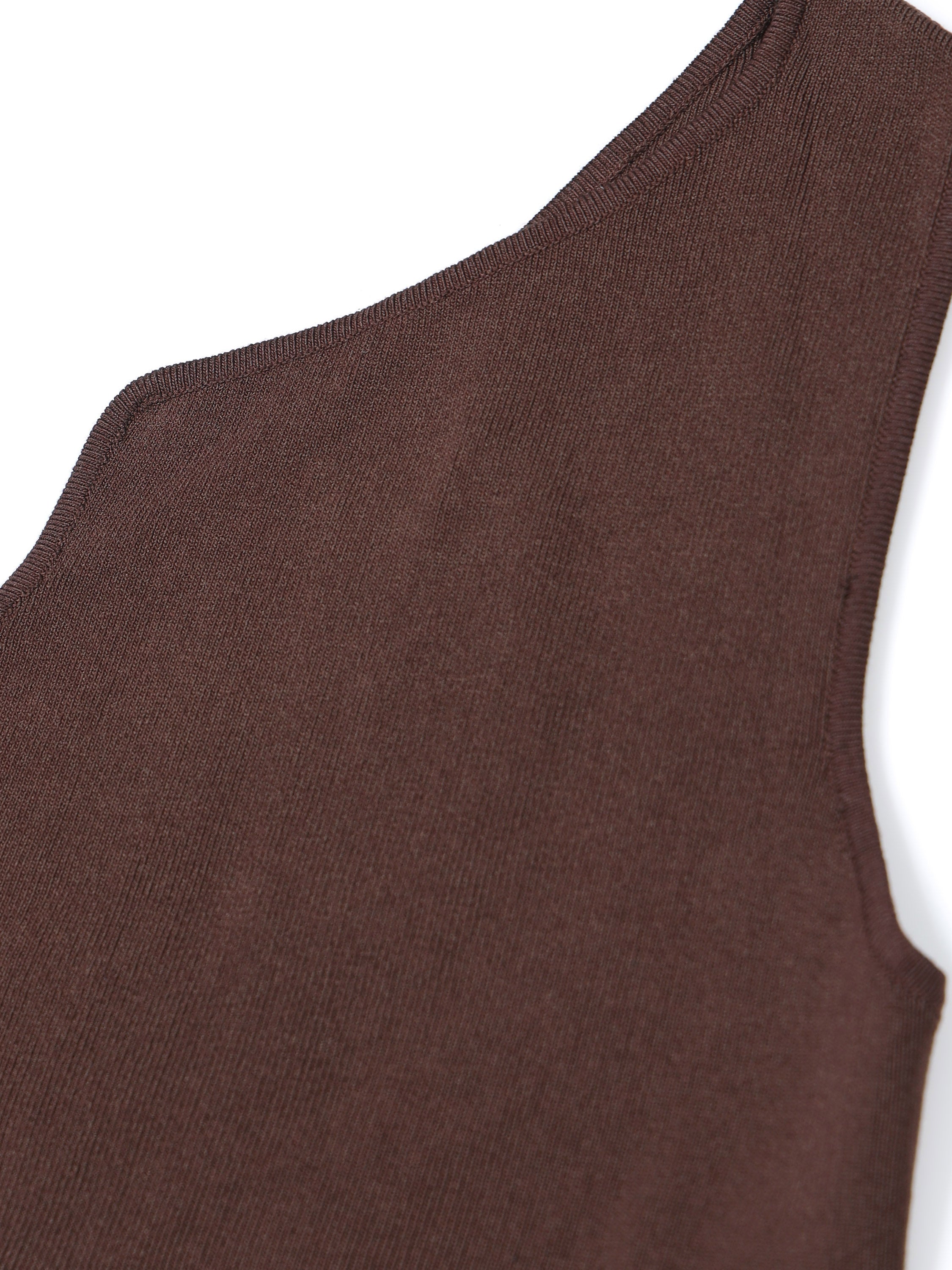 Women Brown One Shoulder Crop Top