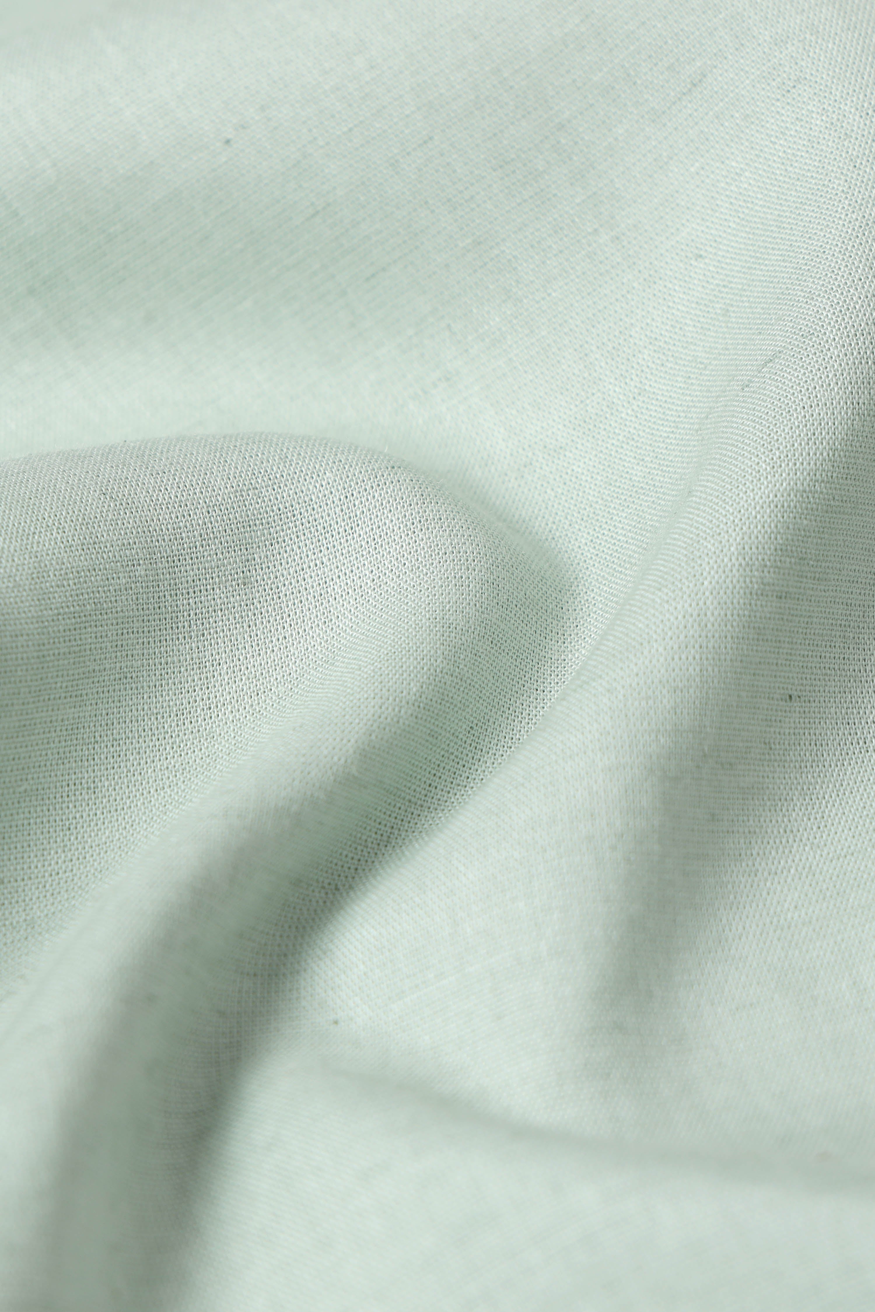 Men Green Viscose Linen Shirt