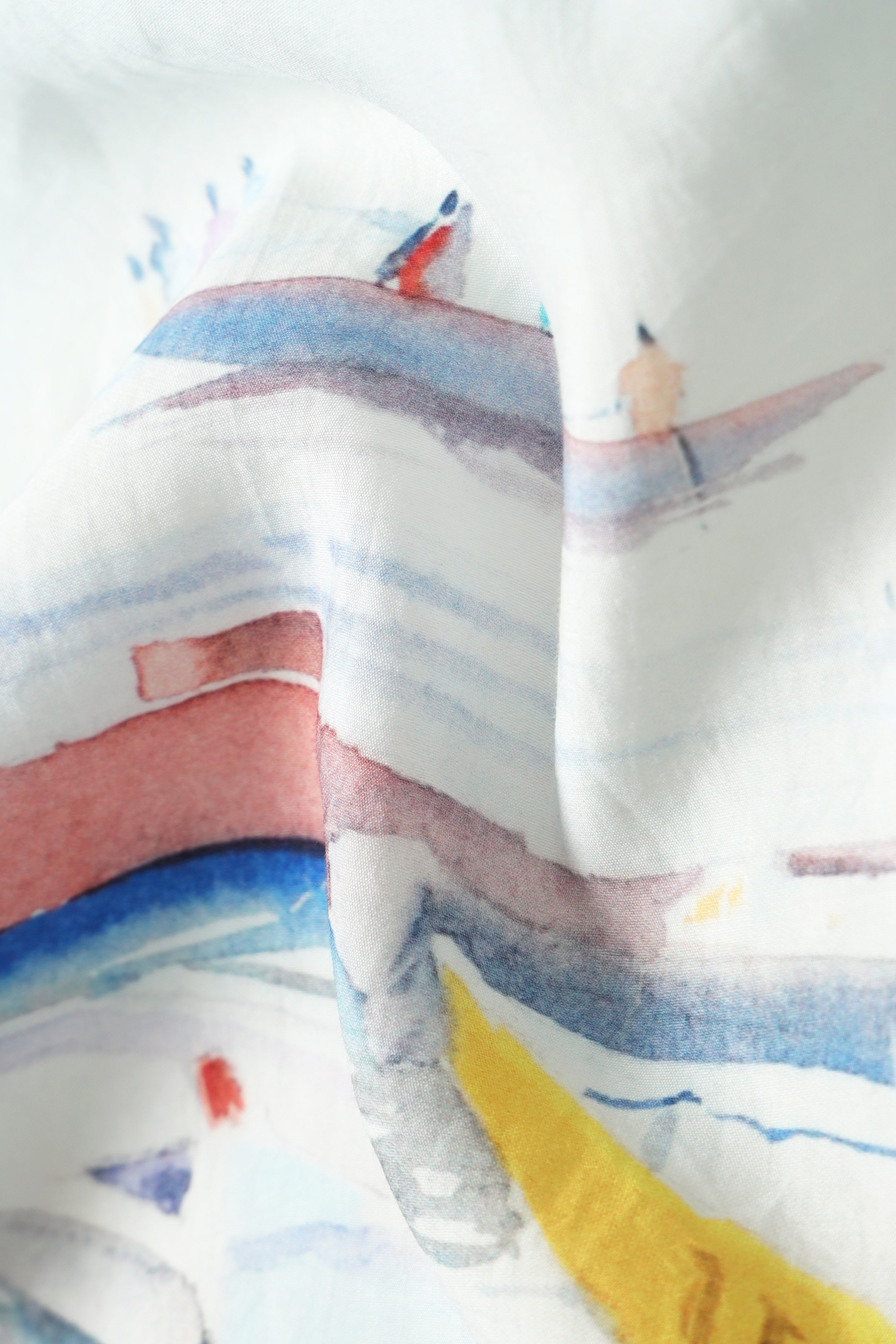 Men Blue Oversized Print Shirt
