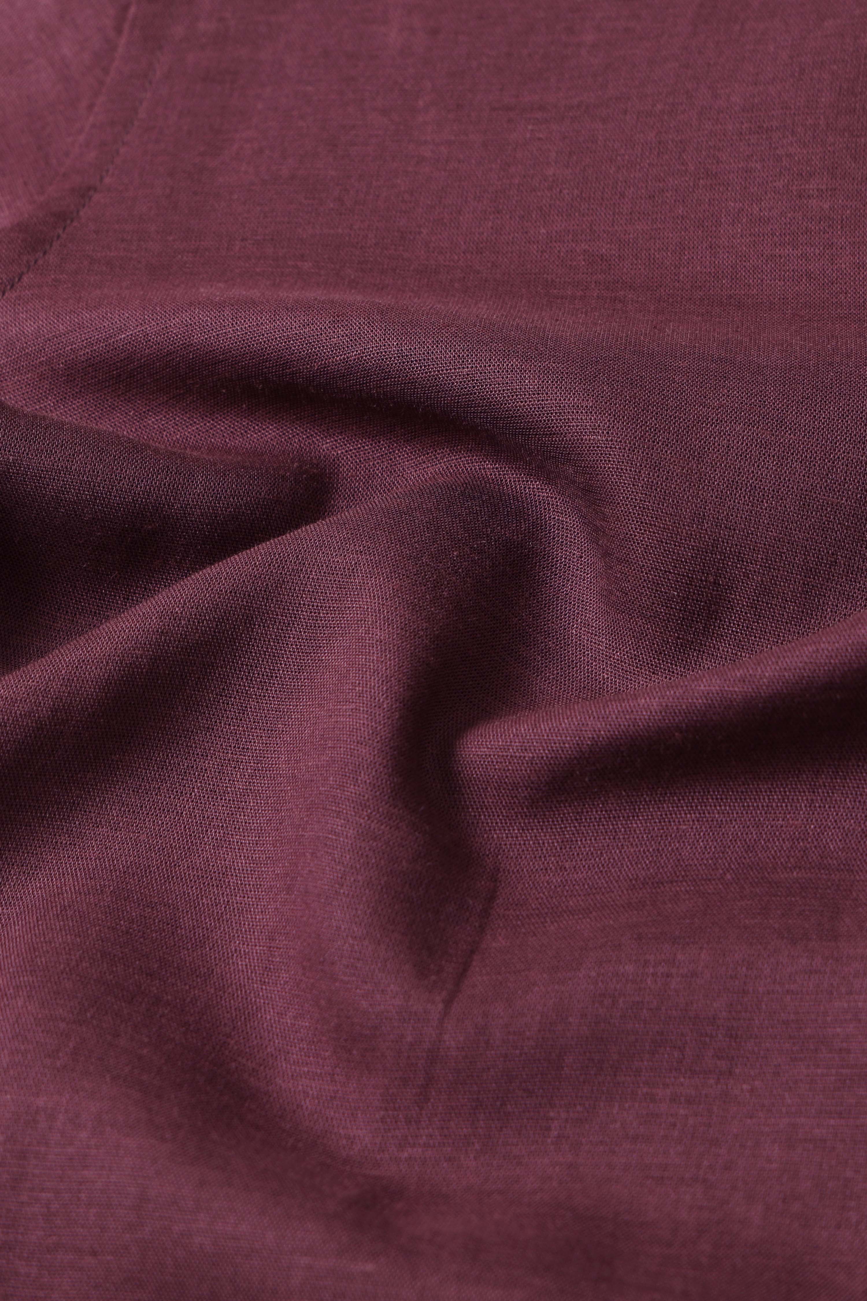 Men Purple Viscose Linen Shirt