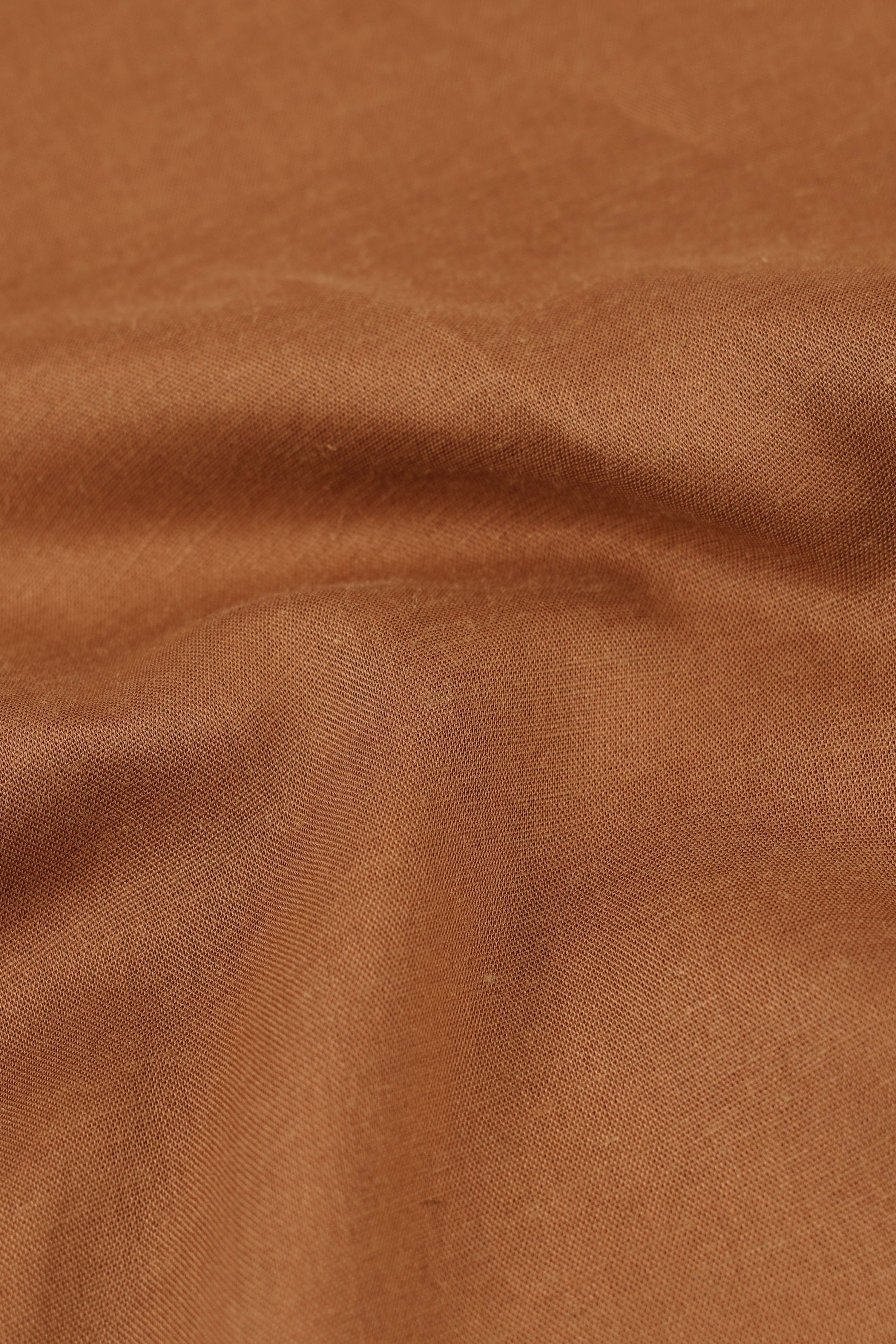Men Brown Viscose Linen Shirt