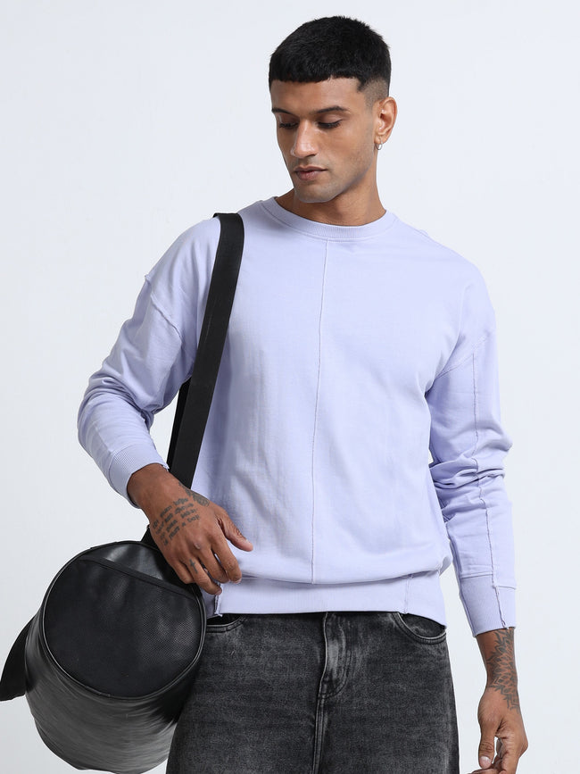 Men Lavender Oversized Sweatshirt