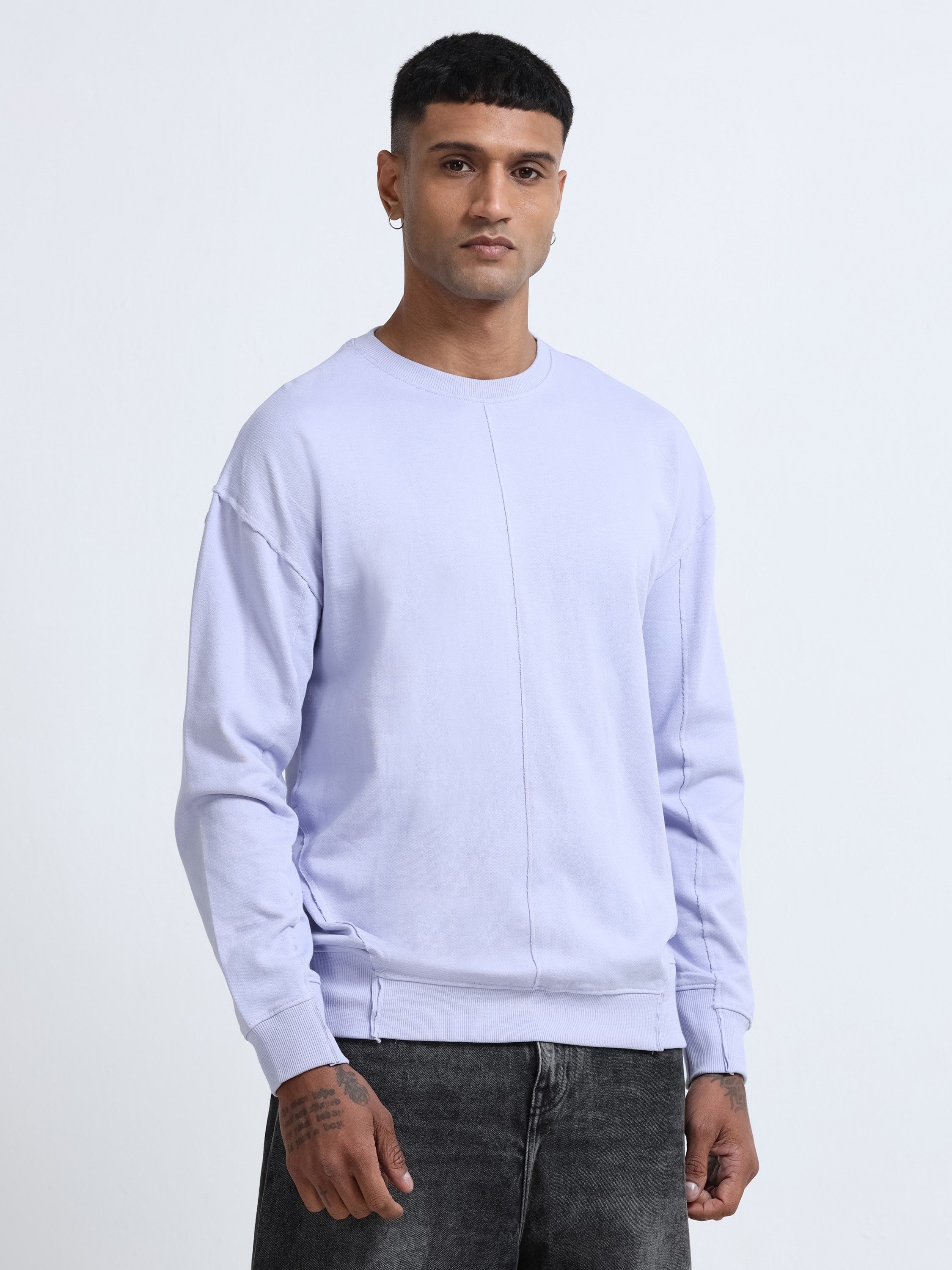 Men Lavender Oversized Sweatshirt